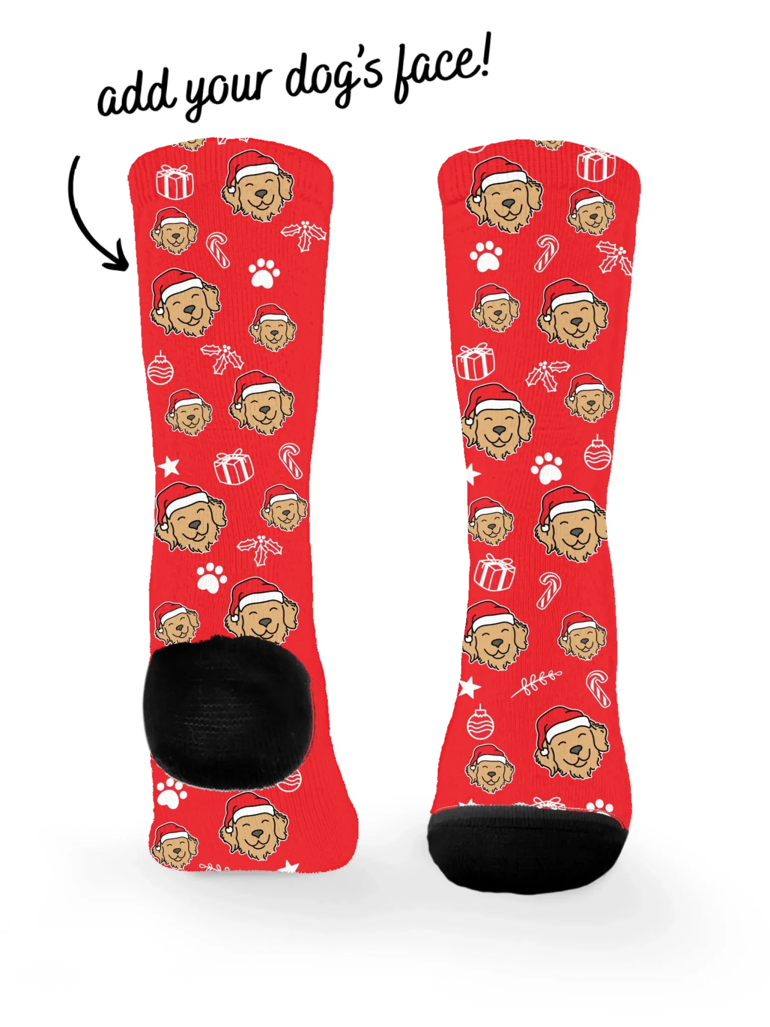 Golden Retriever ColourPop Christmas Edition Customisable Socks - Image 3