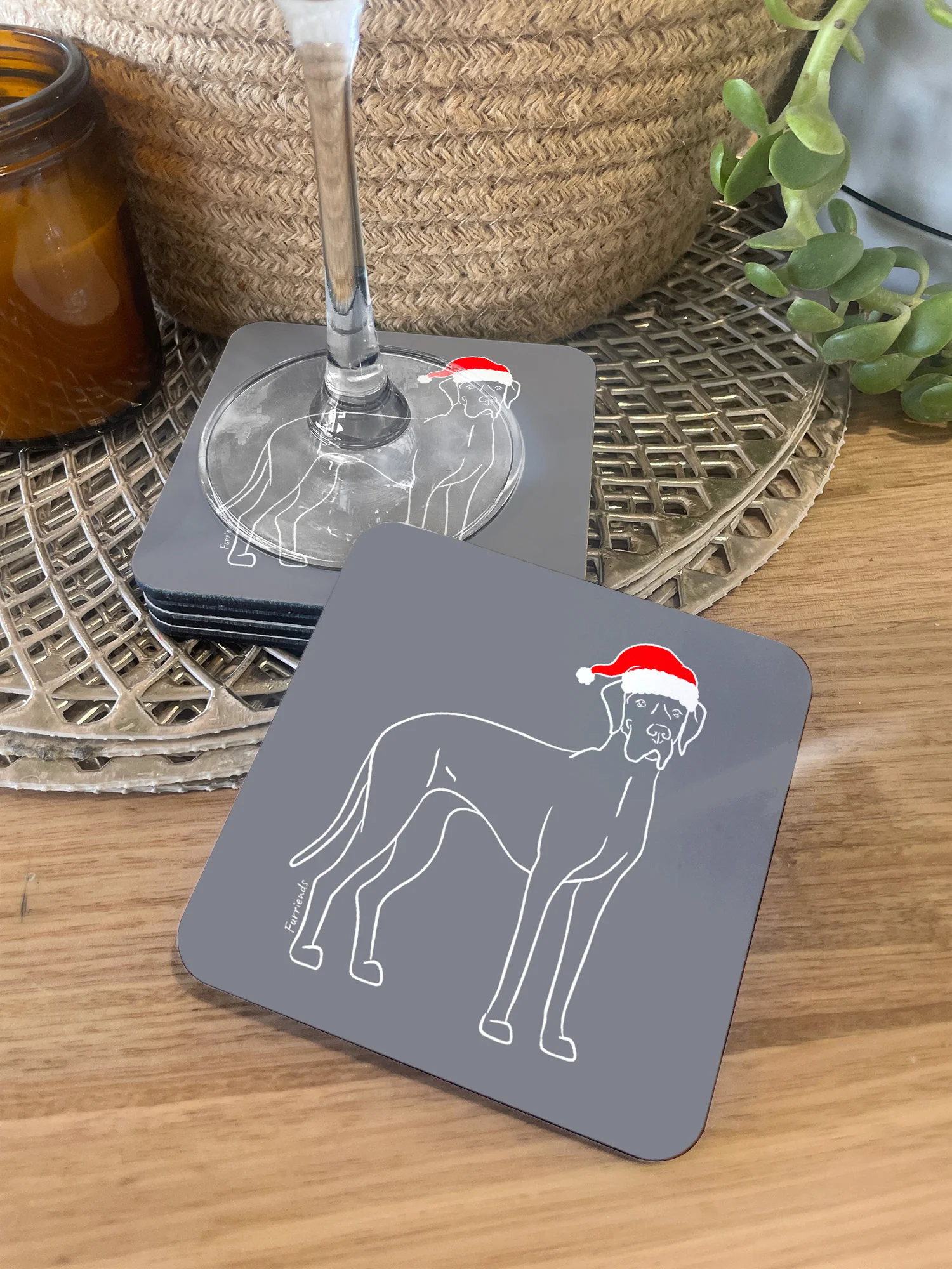 Great Dane Christmas Edition Coaster - Image 3