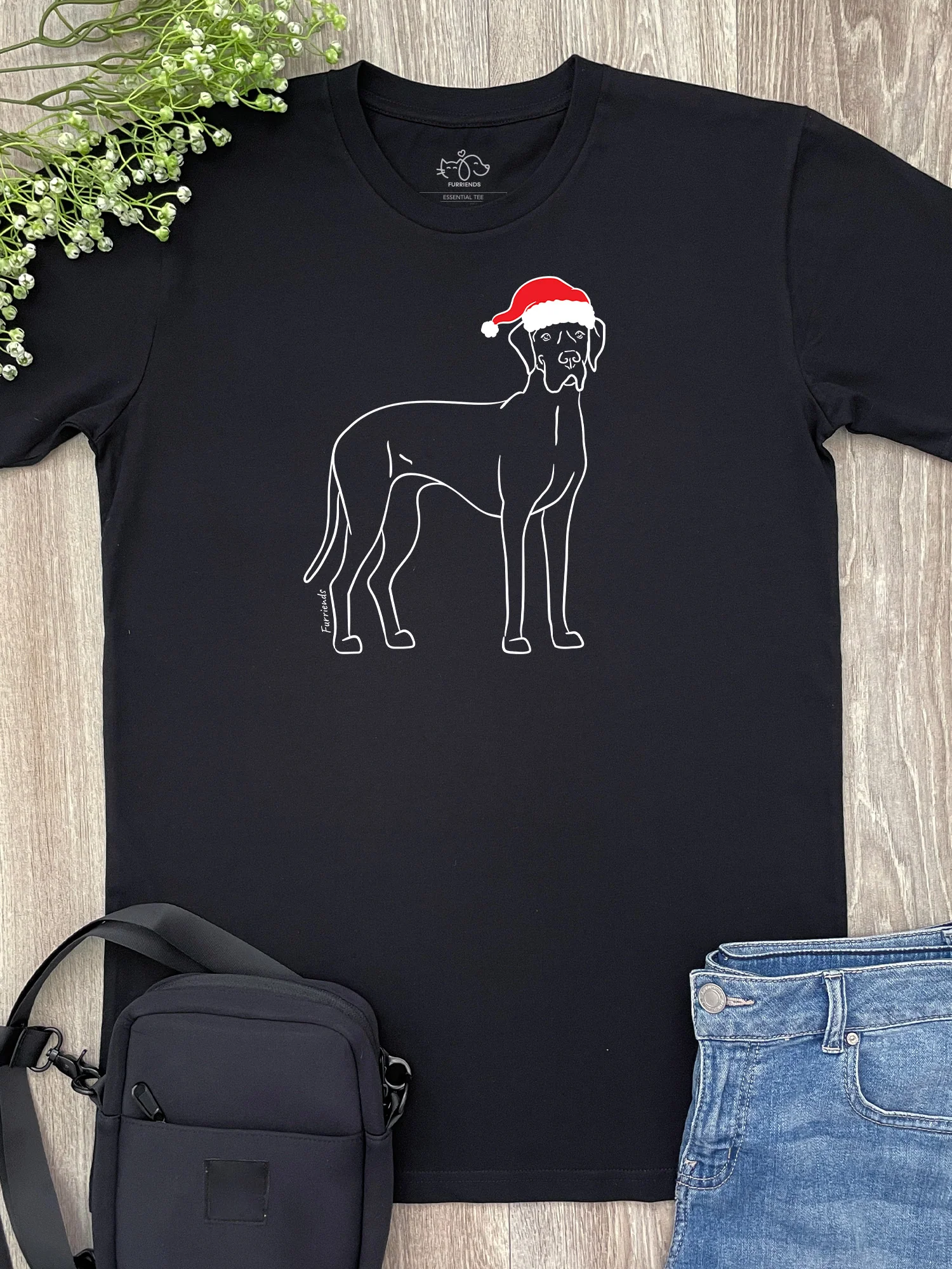 Great Dane Christmas Edition Essential Unisex Tee - Image 4