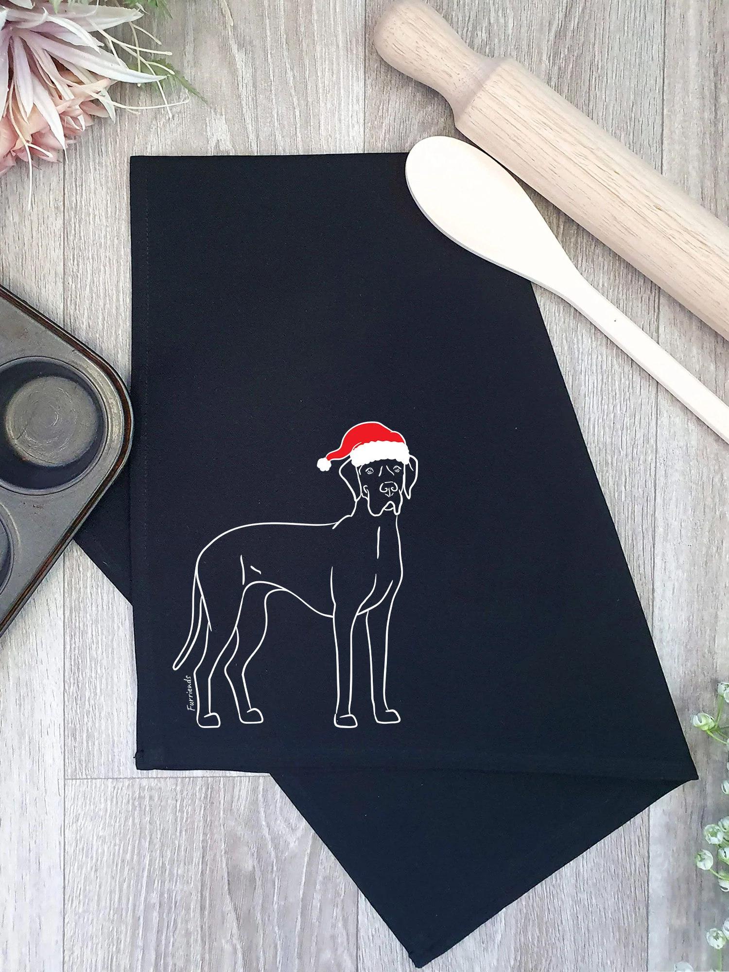 Great Dane Christmas Edition Tea Towel