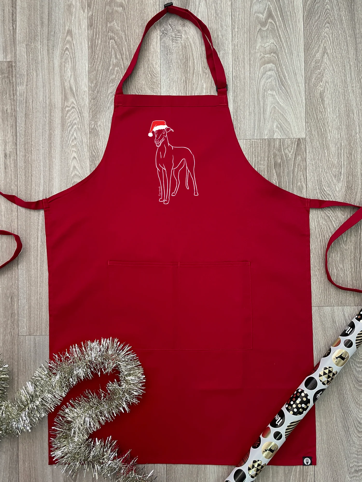Greyhound Christmas Edition Bib Apron - Image 2