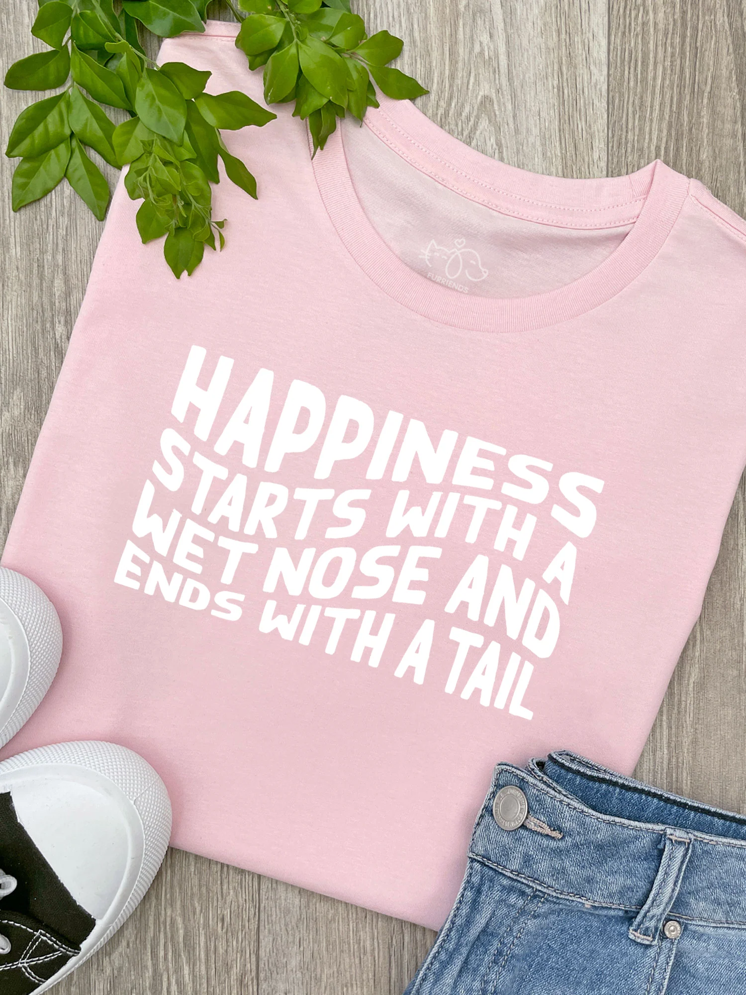 Happiness Starts With A Wet Nose And Ends With A Tail Ava Women's Regular Fit Tee - Image 4