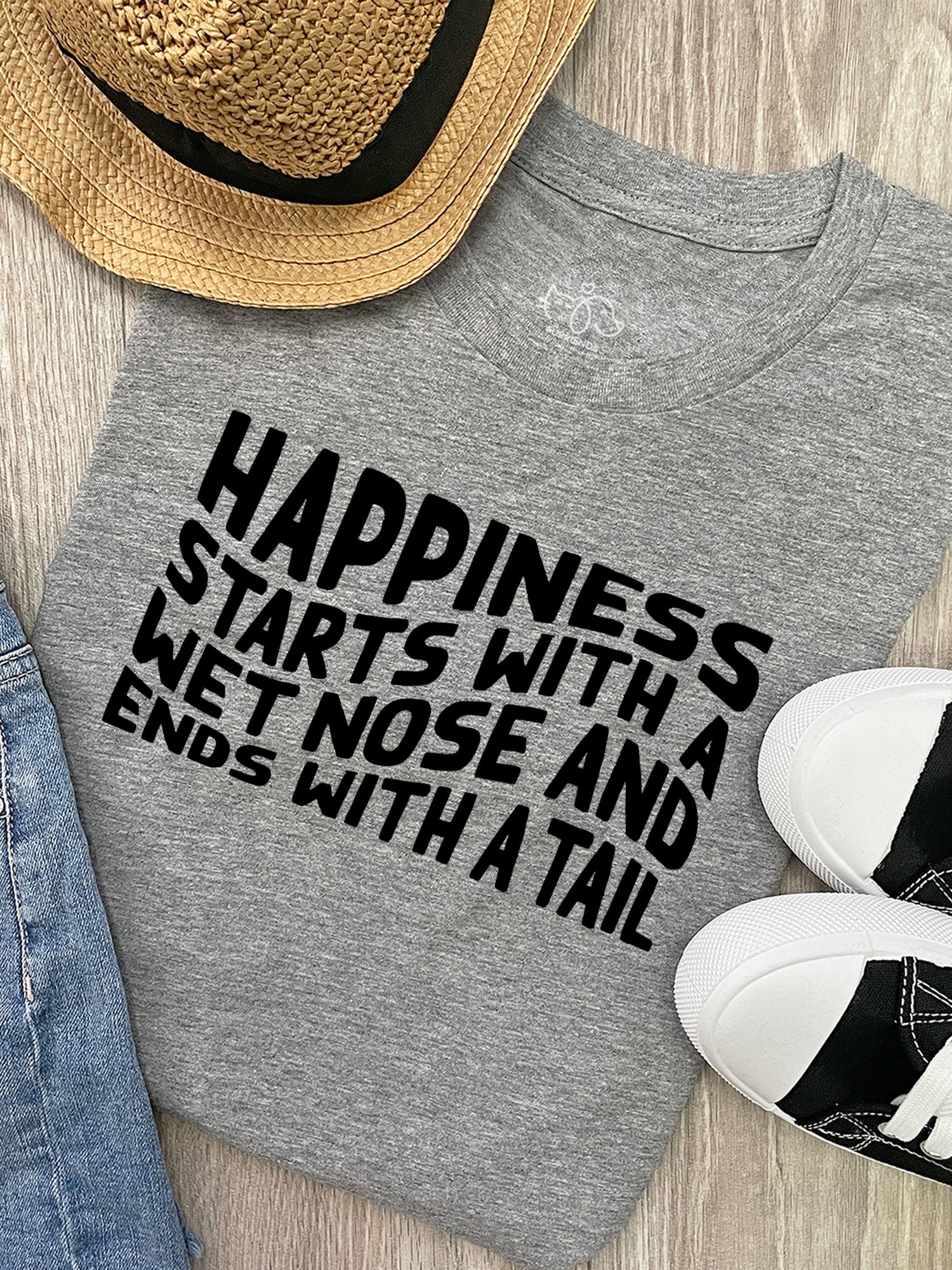 Happiness Starts With A Wet Nose And Ends With A Tail Ava Women's Regular Fit Tee - Image 5