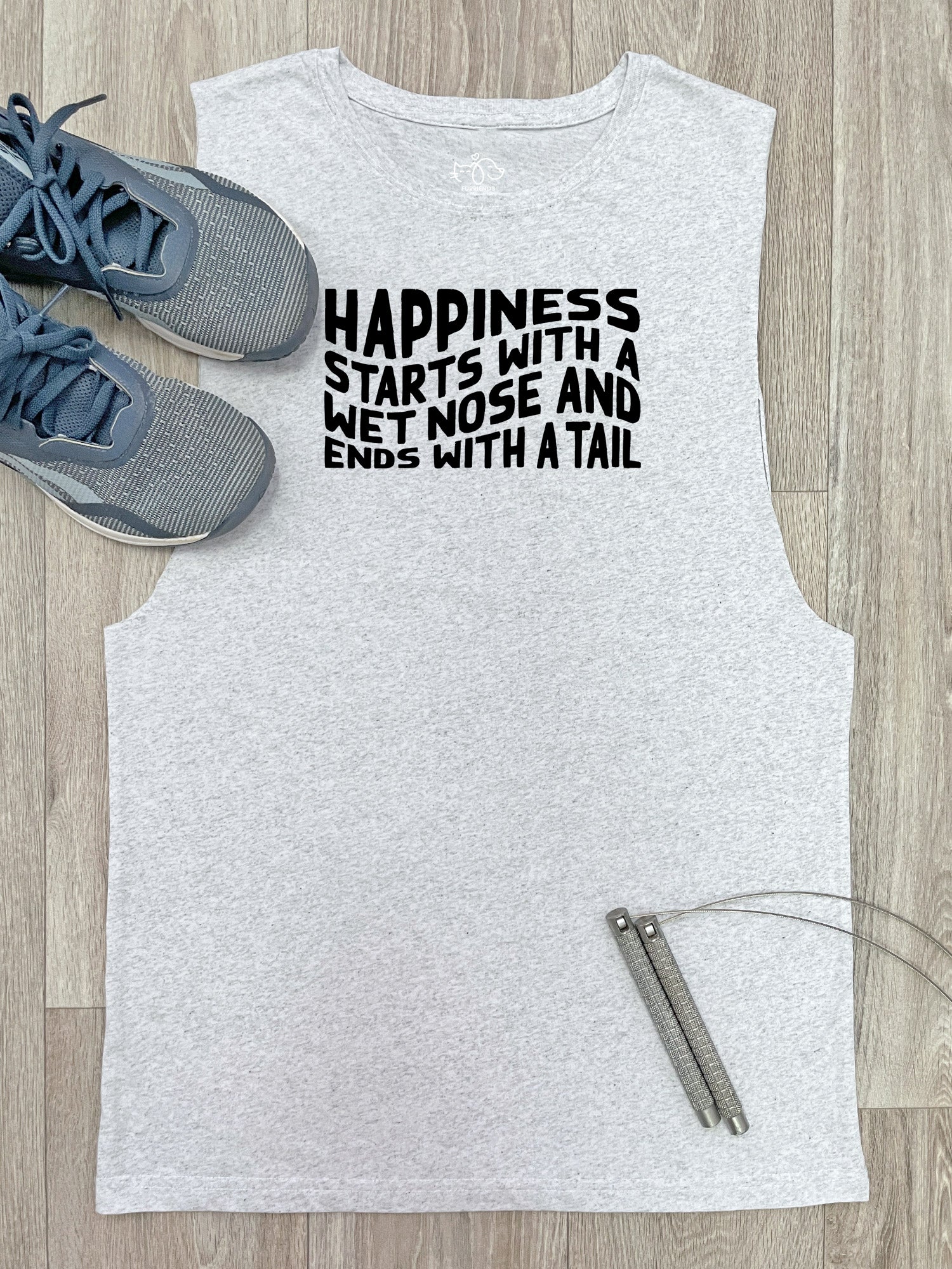 Happiness Starts With A Wet Nose And Ends With A Tail Axel Drop Armhole Muscle Tank - Image 2
