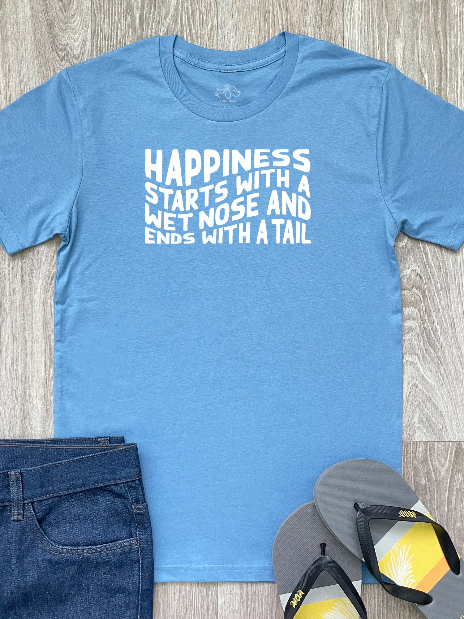 Happiness Starts With A Wet Nose And Ends With A Tail Essential Unisex Tee - Image 6
