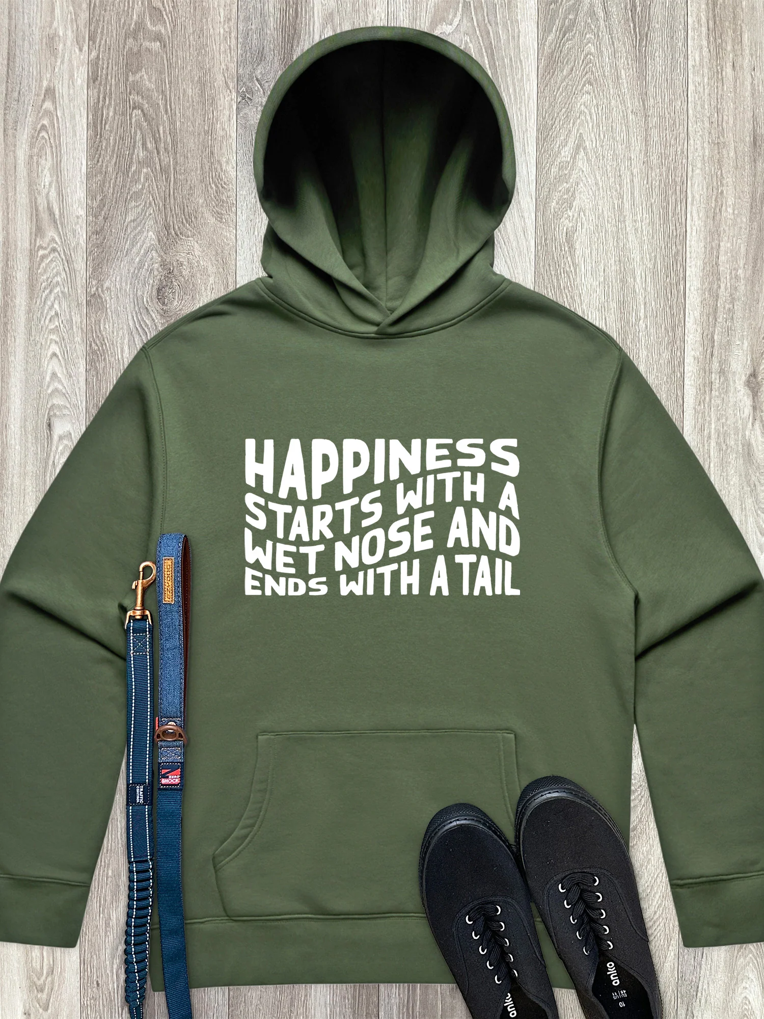 Happiness Starts With A Wet Nose And Ends With A Tail Men's Comfort Hood - Image 5