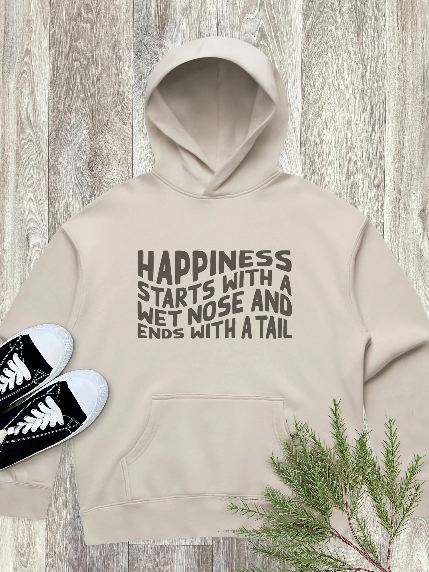 Happiness Starts With A Wet Nose And Ends With A Tail Women's Comfort Hood - Image 5