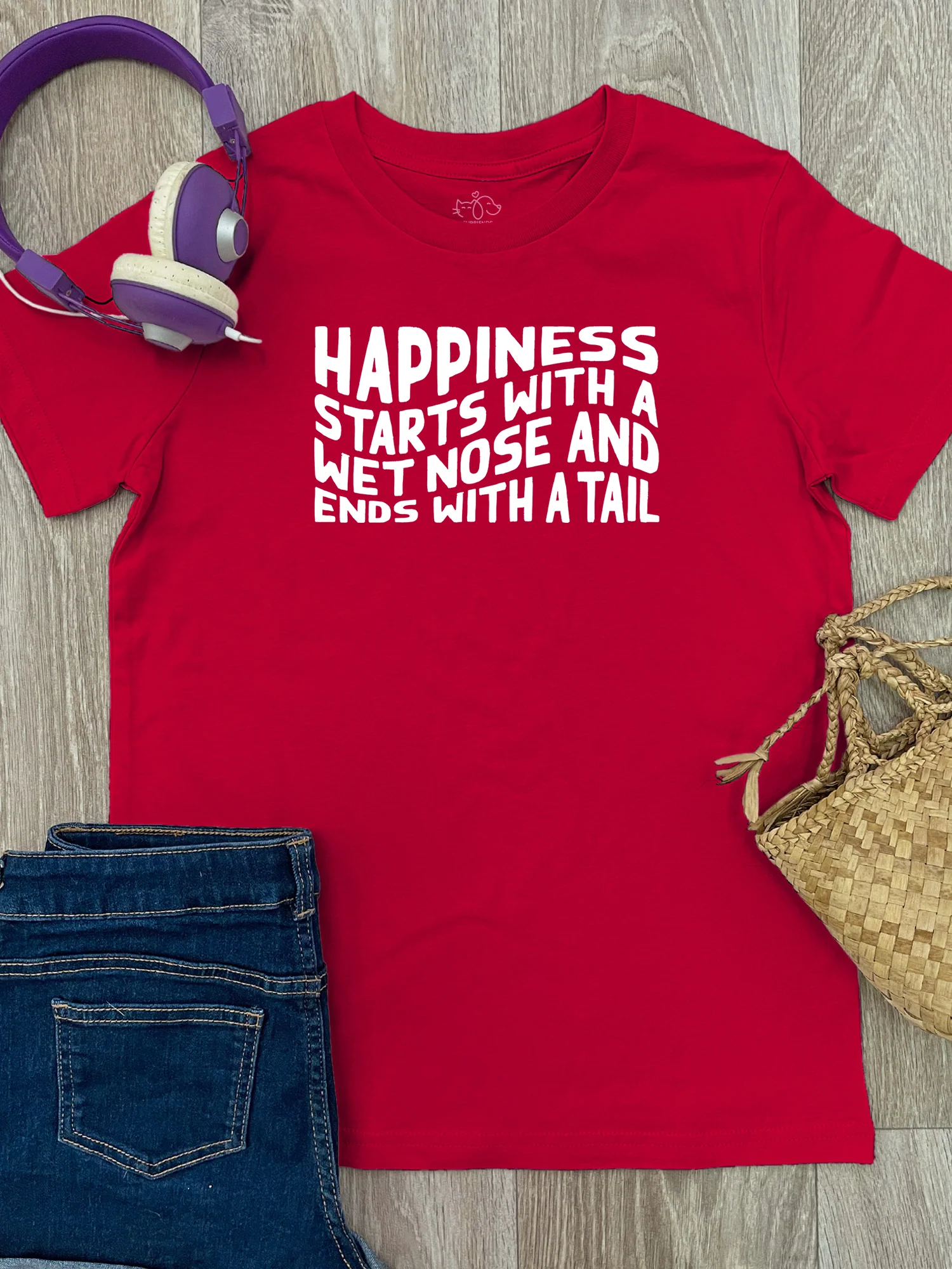 Happiness Starts With A Wet Nose And Ends With A Tail Youth Tee - Image 6