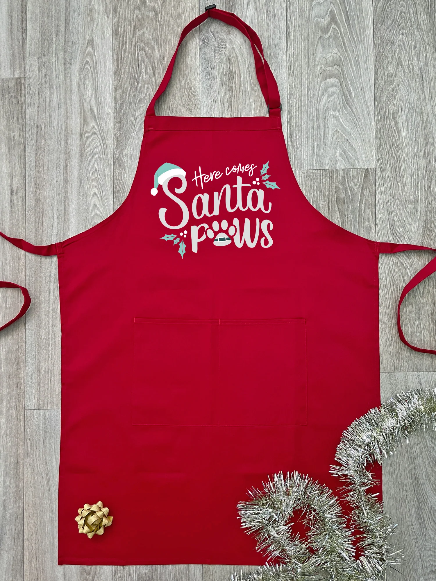 Here Comes Santa Paws Bib Apron - Image 2