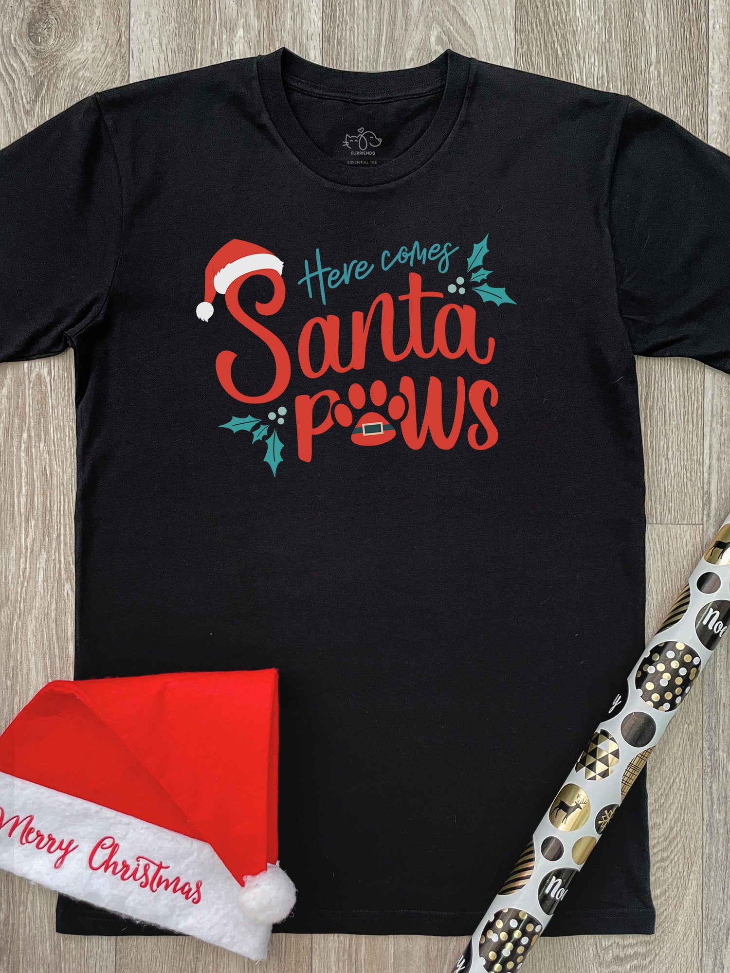 Here Comes Santa Paws Essential Unisex Tee - Image 2