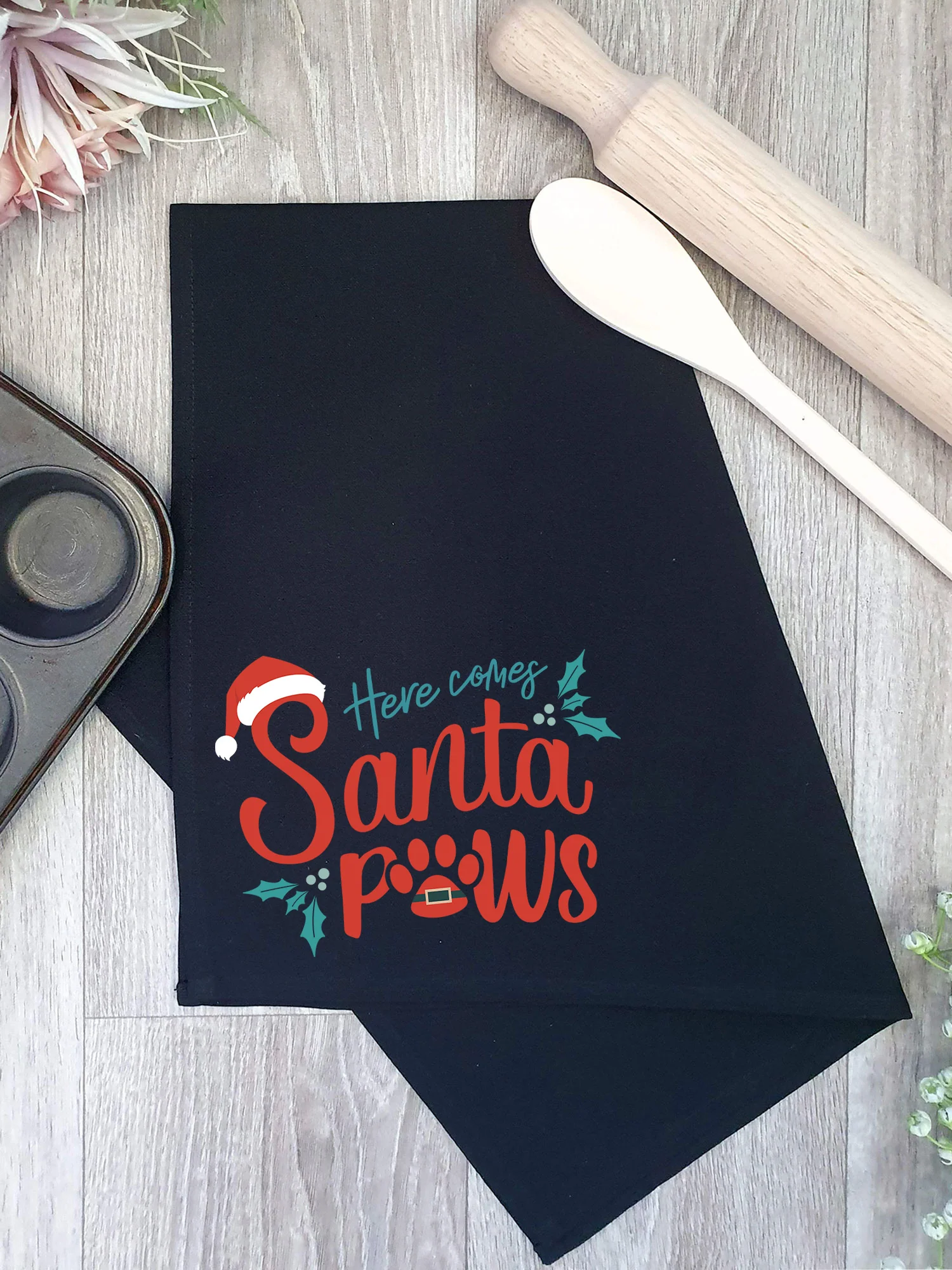 Here Comes Santa Paws Tea Towel - Image 3