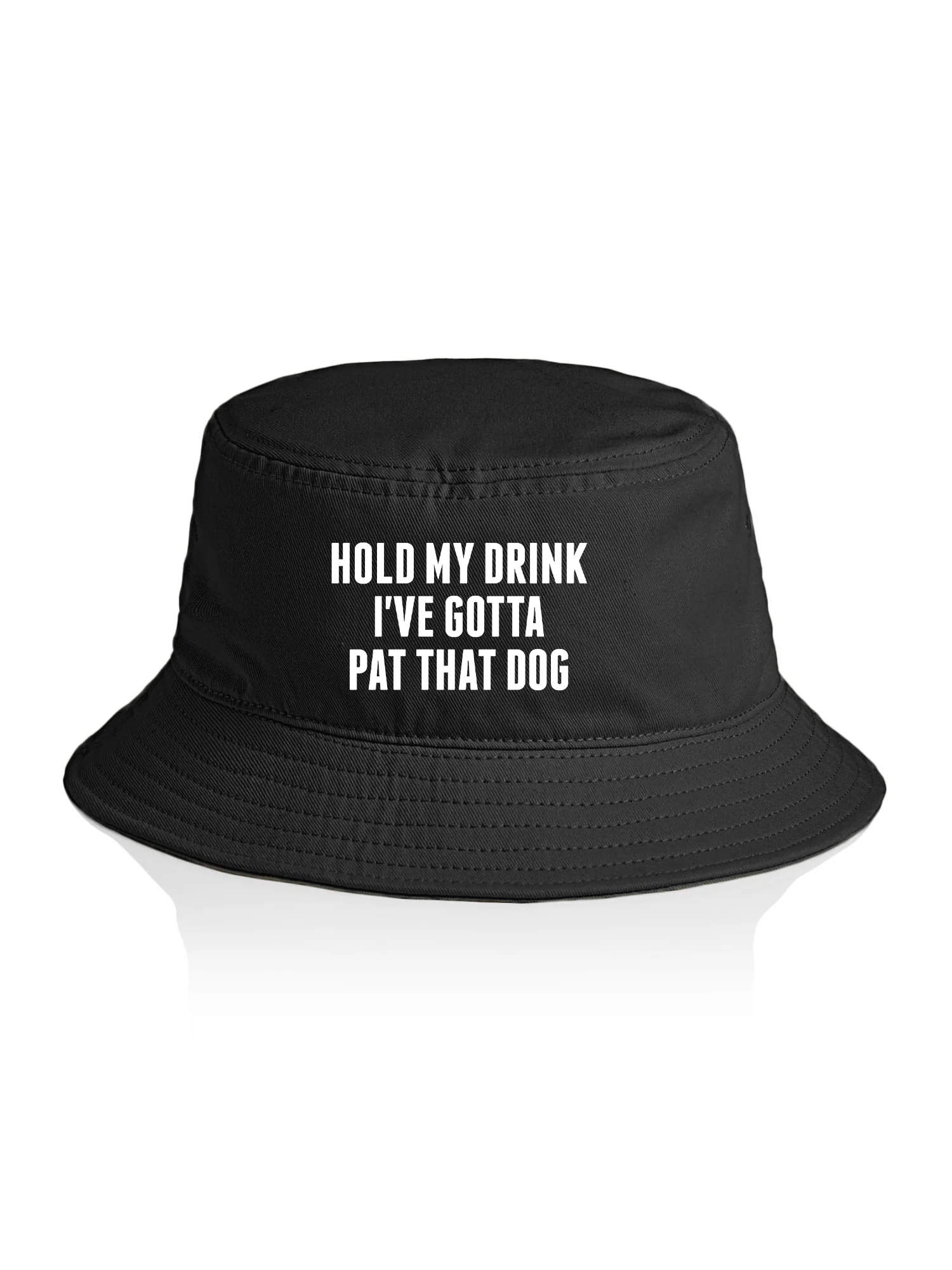 Hold My Drink I've Gotta Pat That Dog Bucket Hat - Image 7