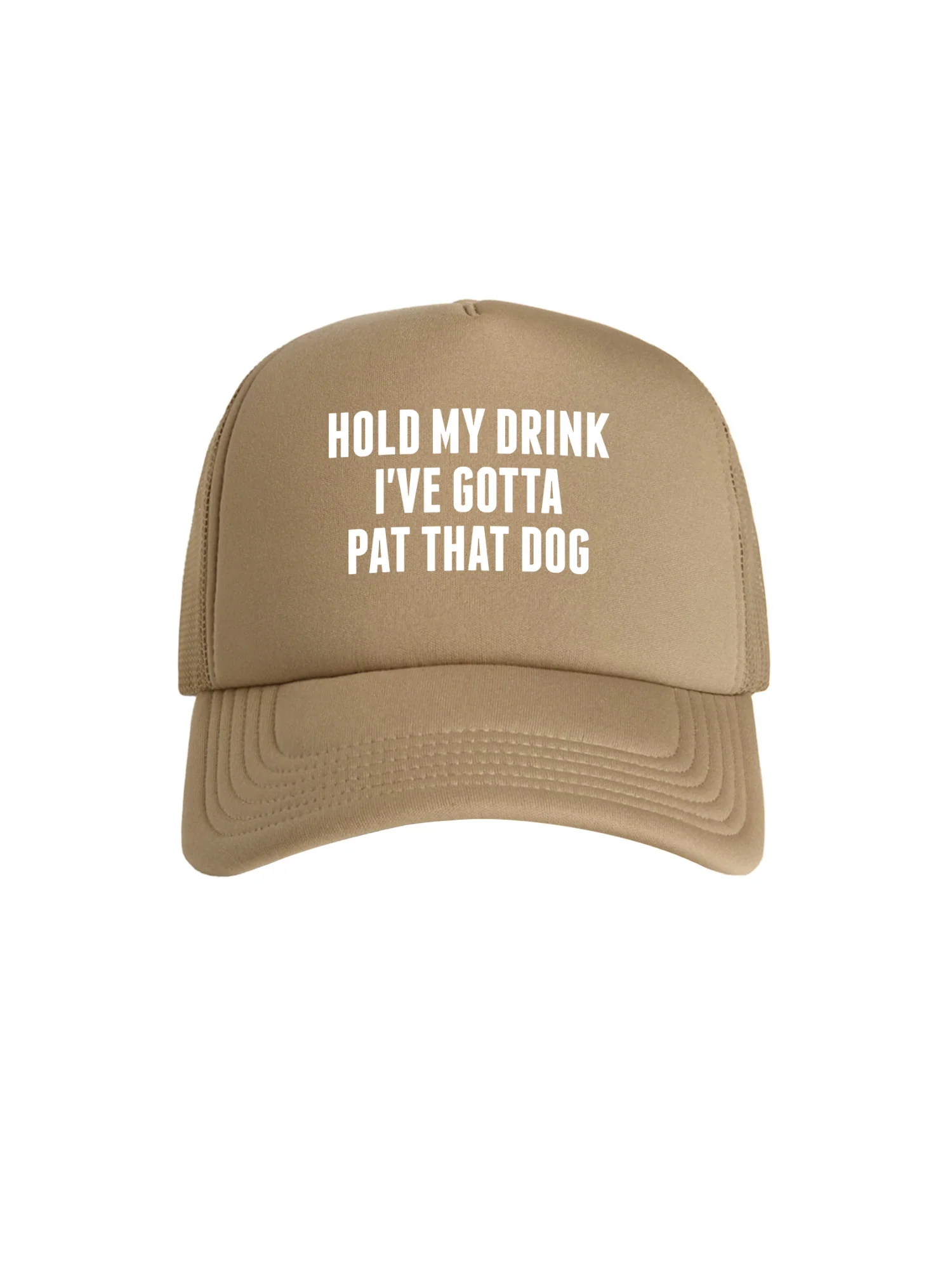 Hold My Drink I've Gotta Pat That Dog Foam Trucker Cap - Image 5