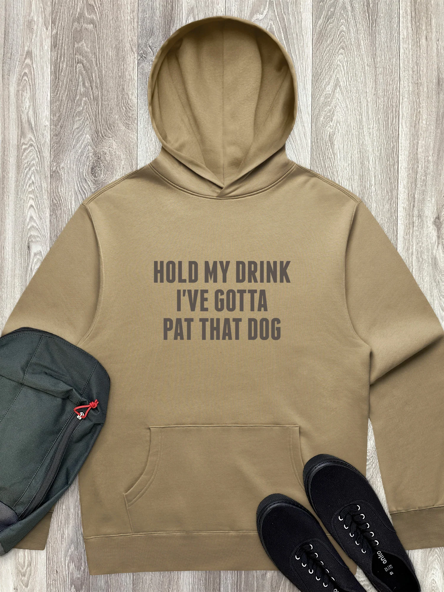 Hold My Drink I've Gotta Pat That Dog Men's Comfort Hood - Image 5