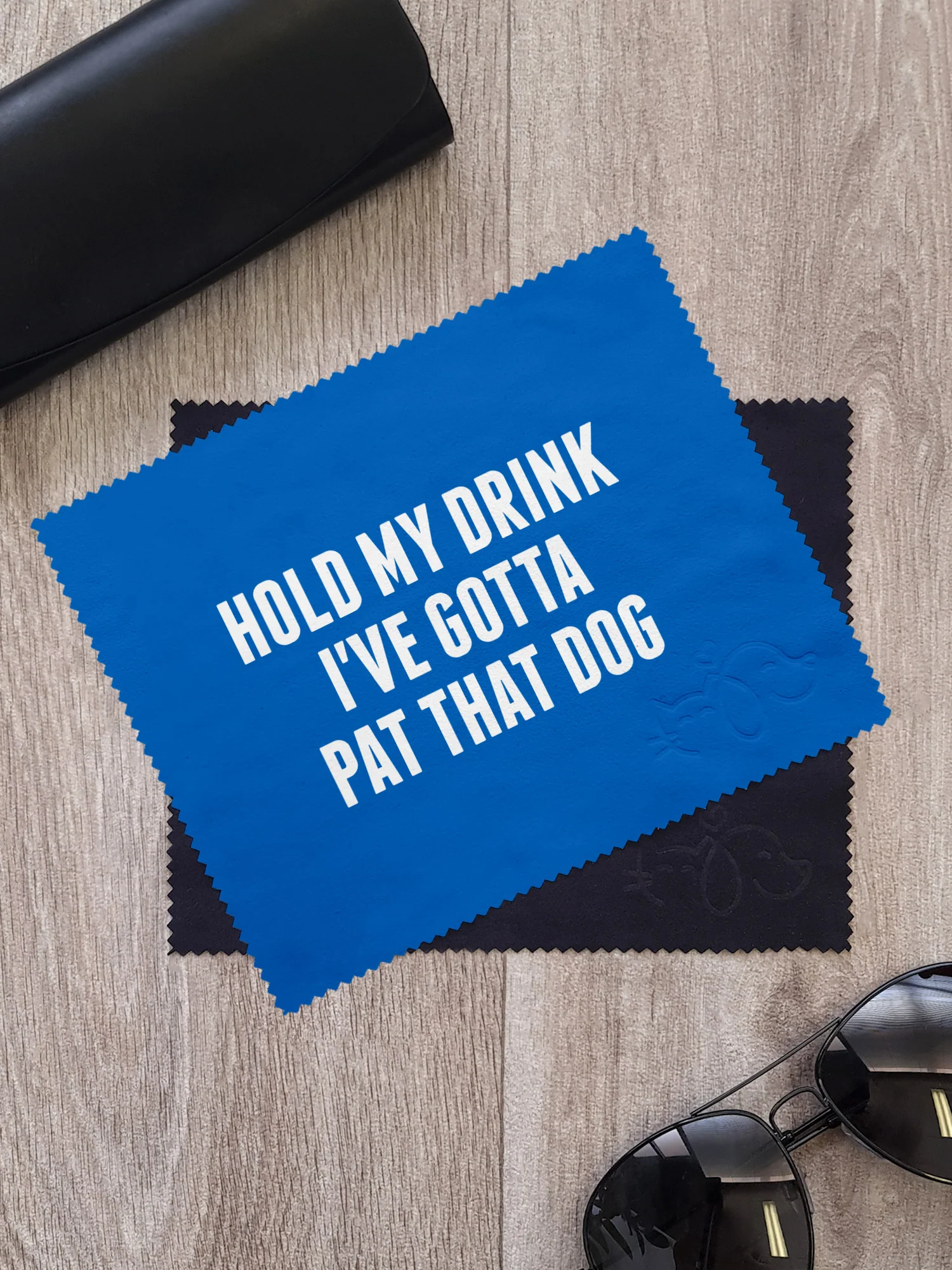 Hold My Drink I've Gotta Pat That Dog Microfibre Suede Glasses Cleaning Cloths (Twinpack) - Image 2