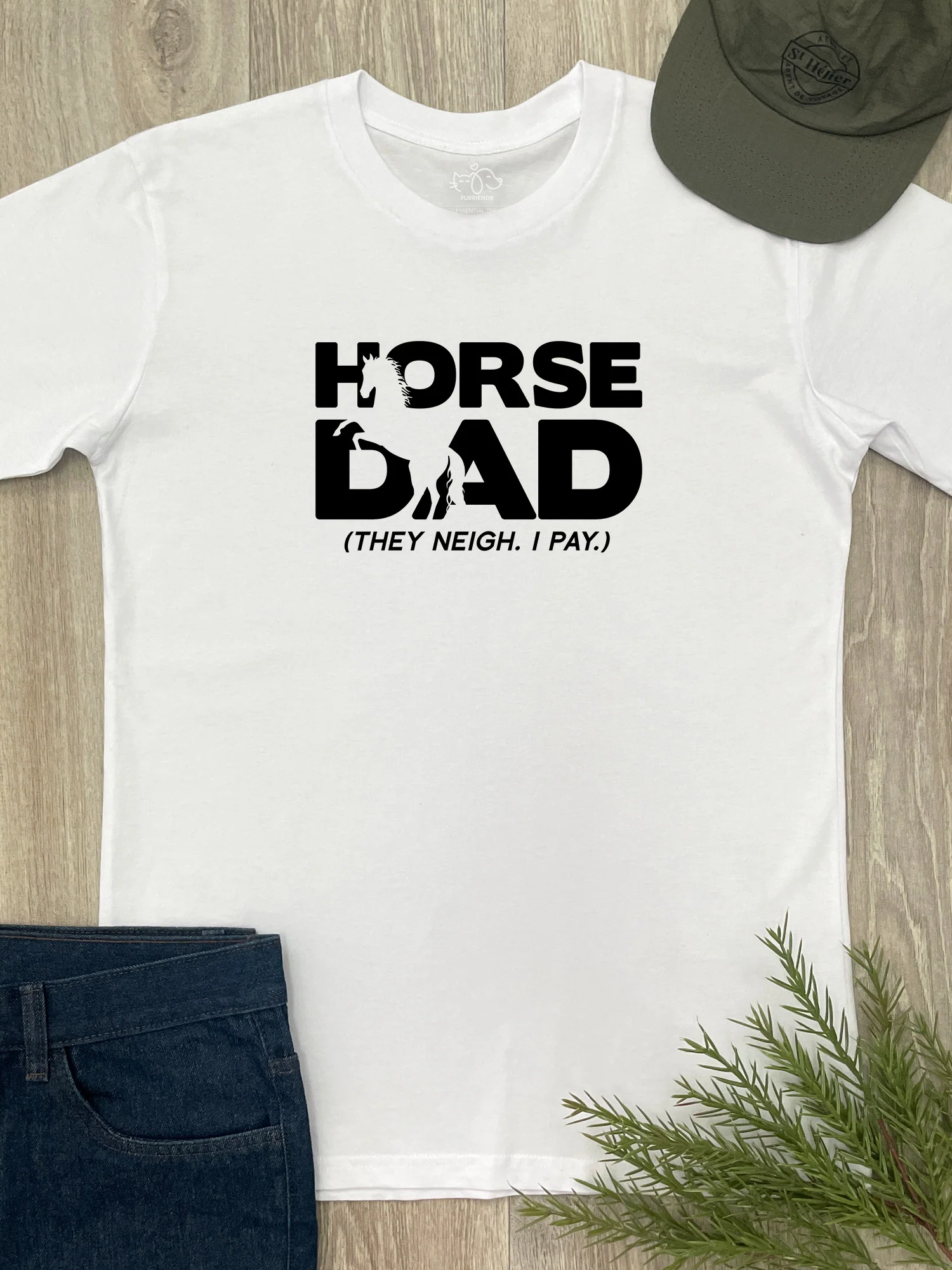 Horse Dad. They Neigh I Pay. Essential Unisex Tee - Image 4