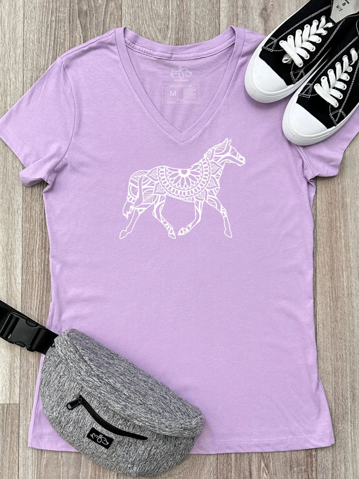 Horse Mandala Emma V-Neck Tee - Image 2