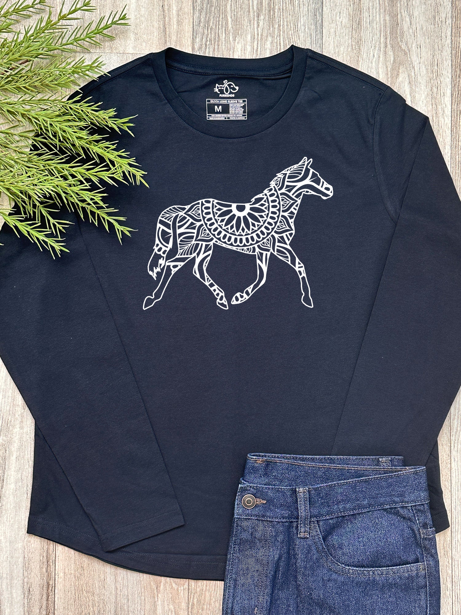 Horse Mandala Olivia Long Sleeve Tee - Image 3