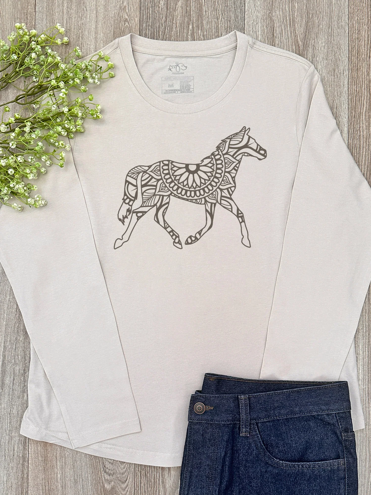 Horse Mandala Olivia Long Sleeve Tee - Image 4