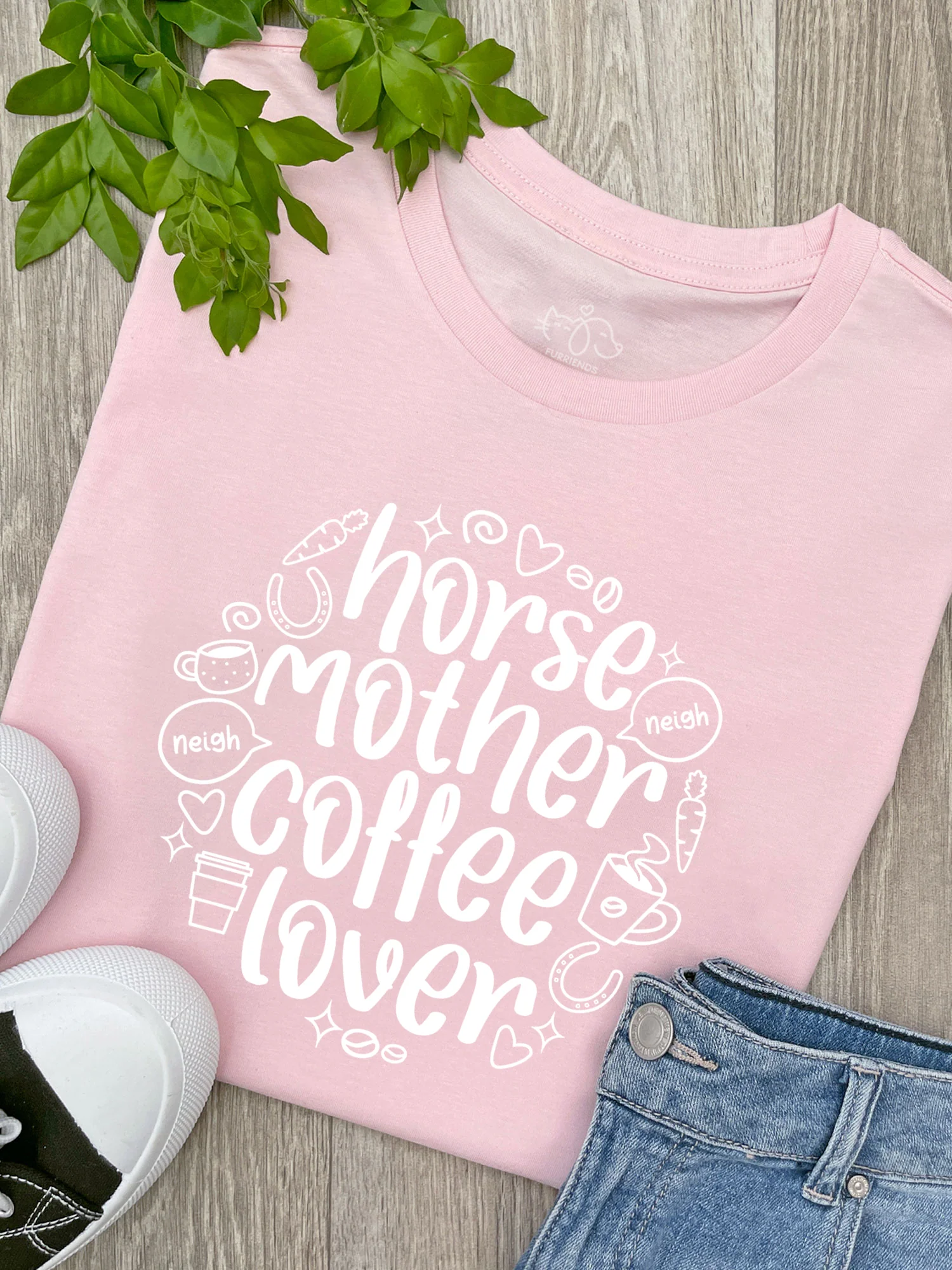 Horse Mother Coffee Lover Ava Women's Regular Fit Tee - Image 4
