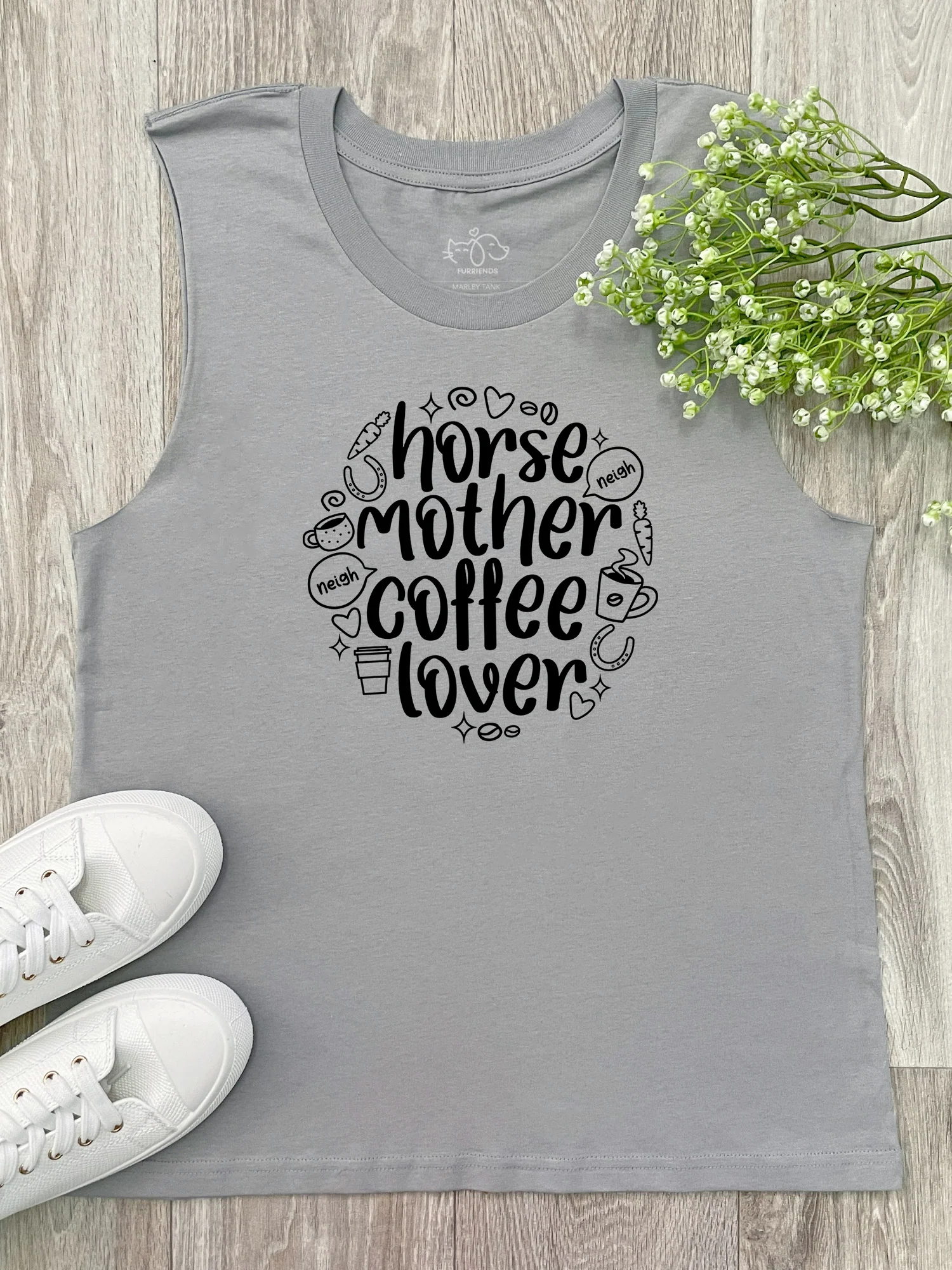 Horse Mother Coffee Lover Marley Tank - Image 4
