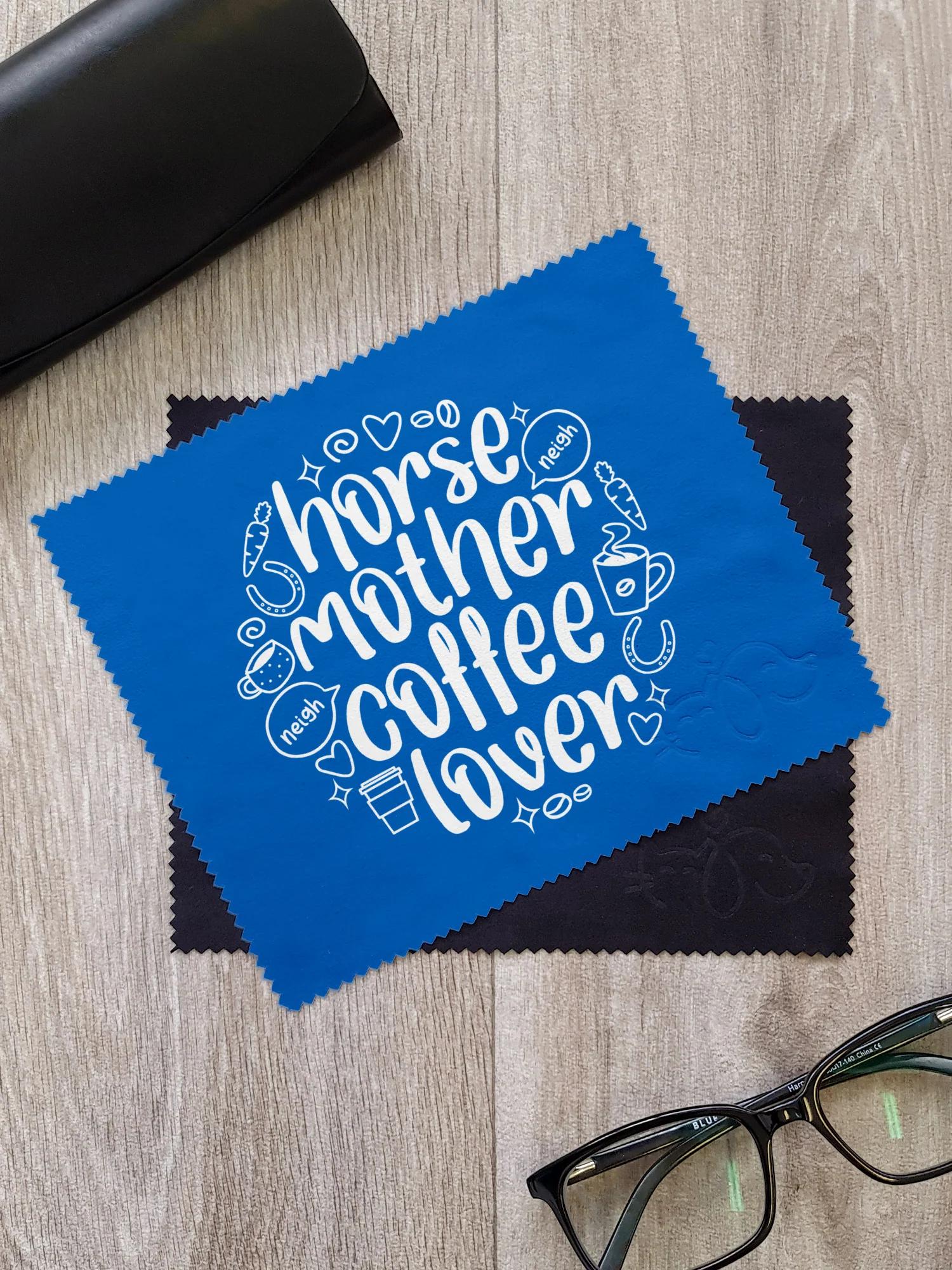 Horse Mother Coffee Lover Microfibre Suede Glasses Cleaning Cloths (Twinpack)