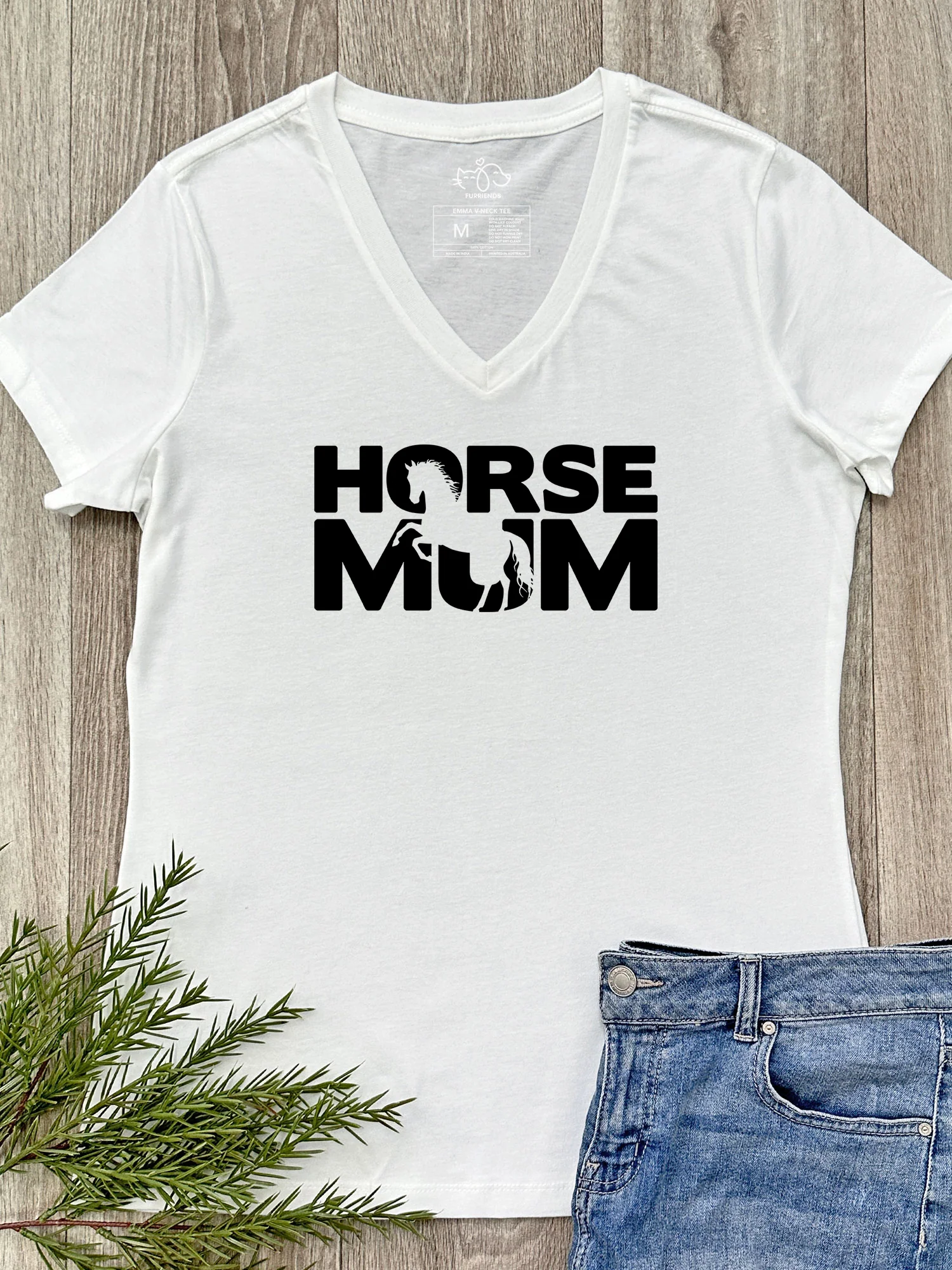 Horse Mum Silhouette Emma V-Neck Tee - Image 4