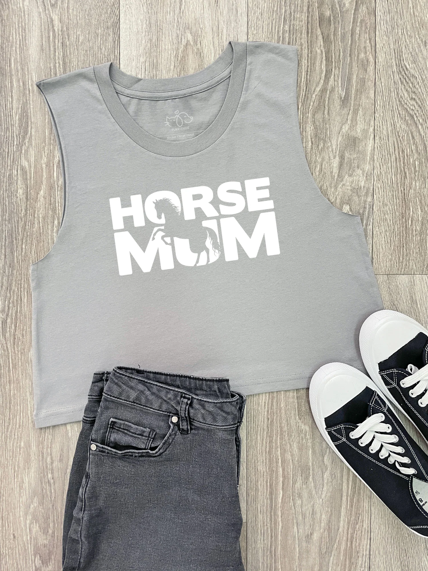 Horse Mum Silhouette Myah Crop Tank - Image 3