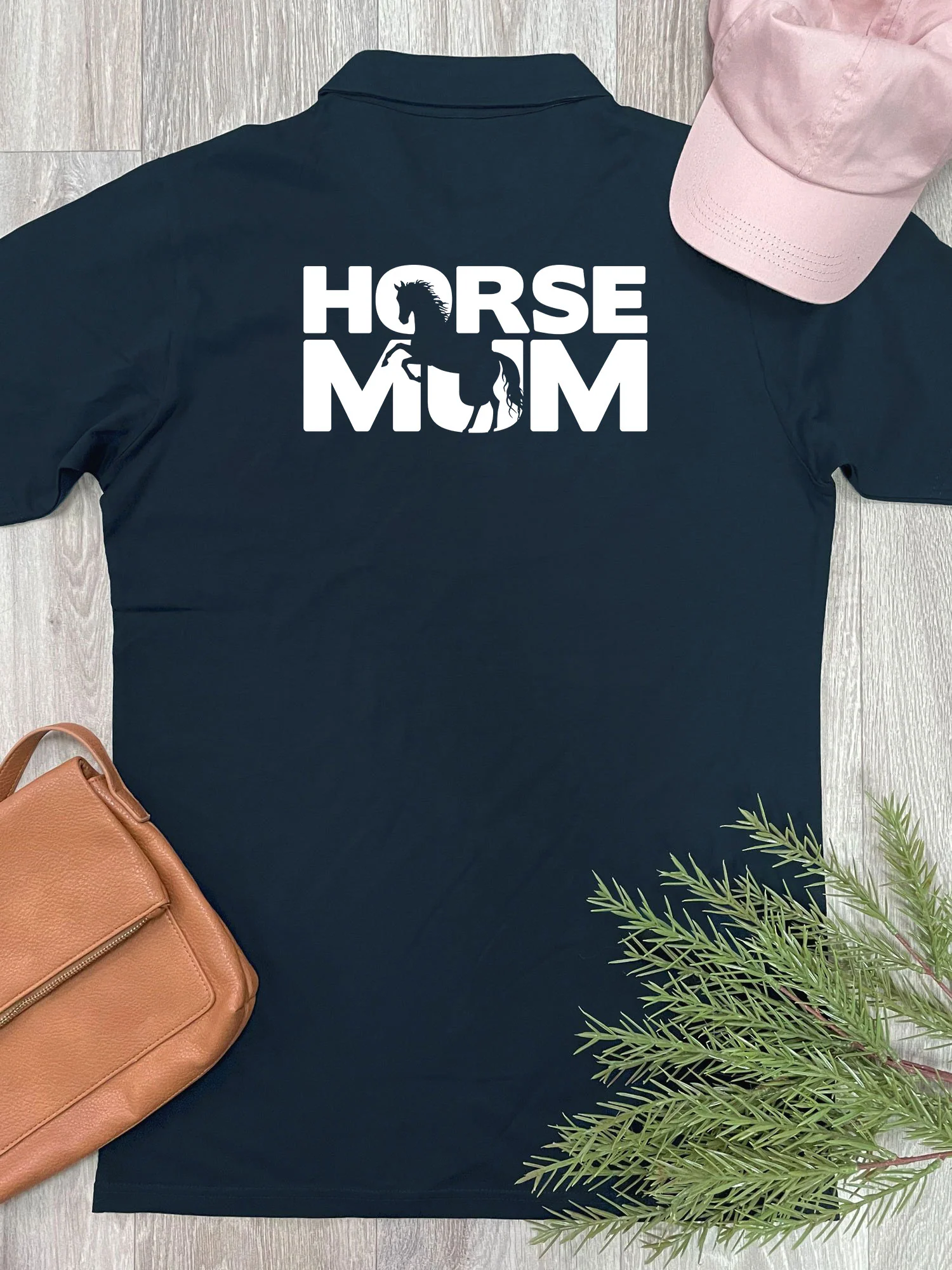 Horse Mum Silhouette Unisex Polo Shirt - Image 3