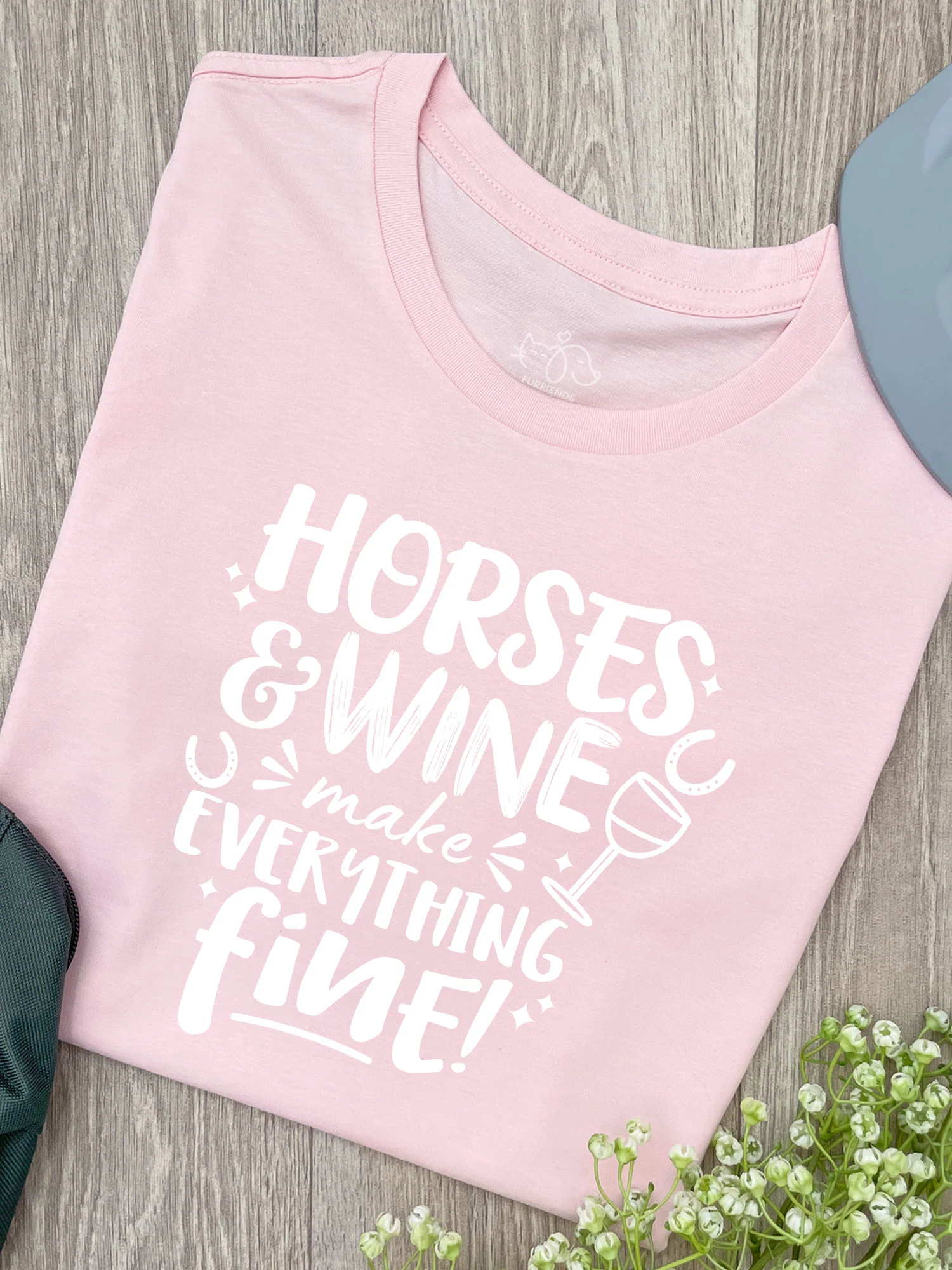 Horses & Wine Make Everything Fine Ava Women's Regular Fit Tee - Image 3