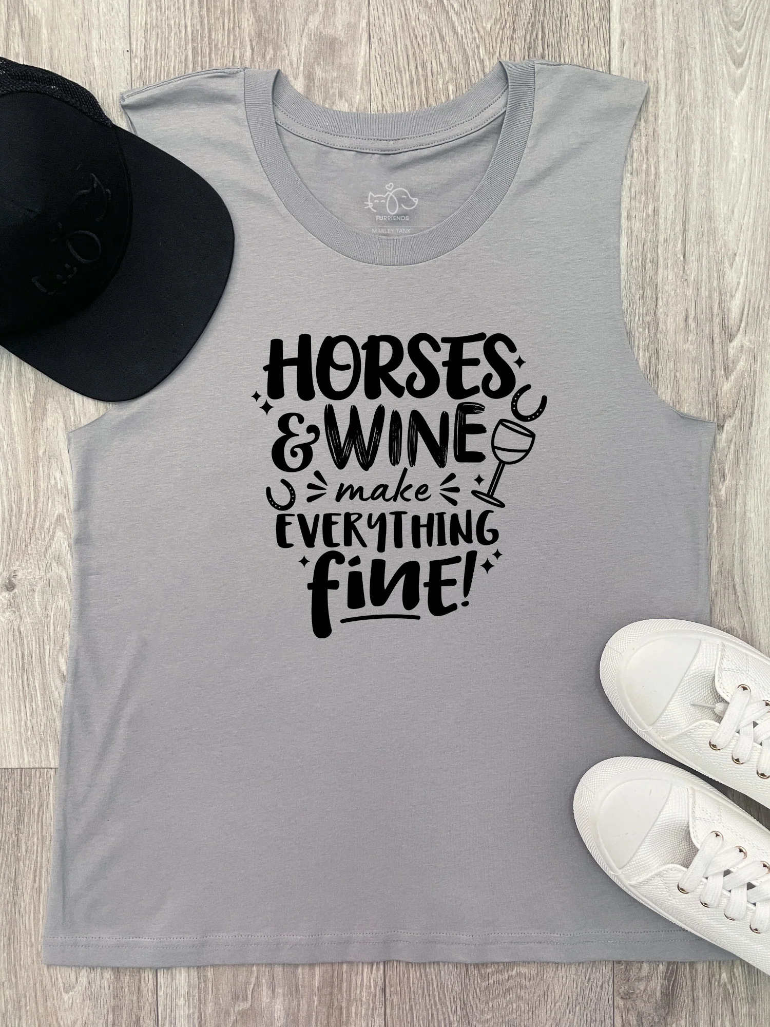 Horses & Wine Make Everything Fine Marley Tank - Image 3