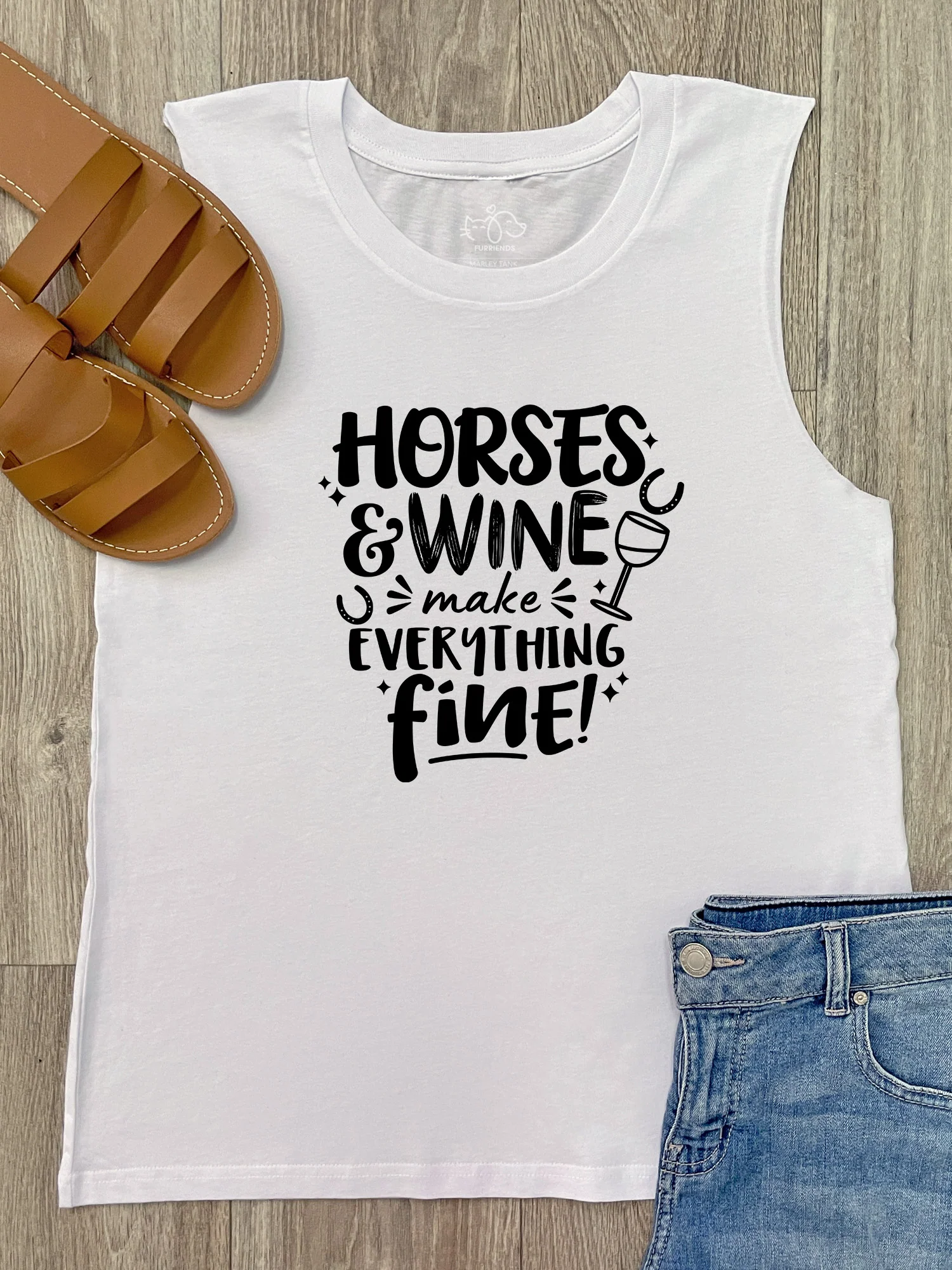 Horses & Wine Make Everything Fine Marley Tank - Image 4