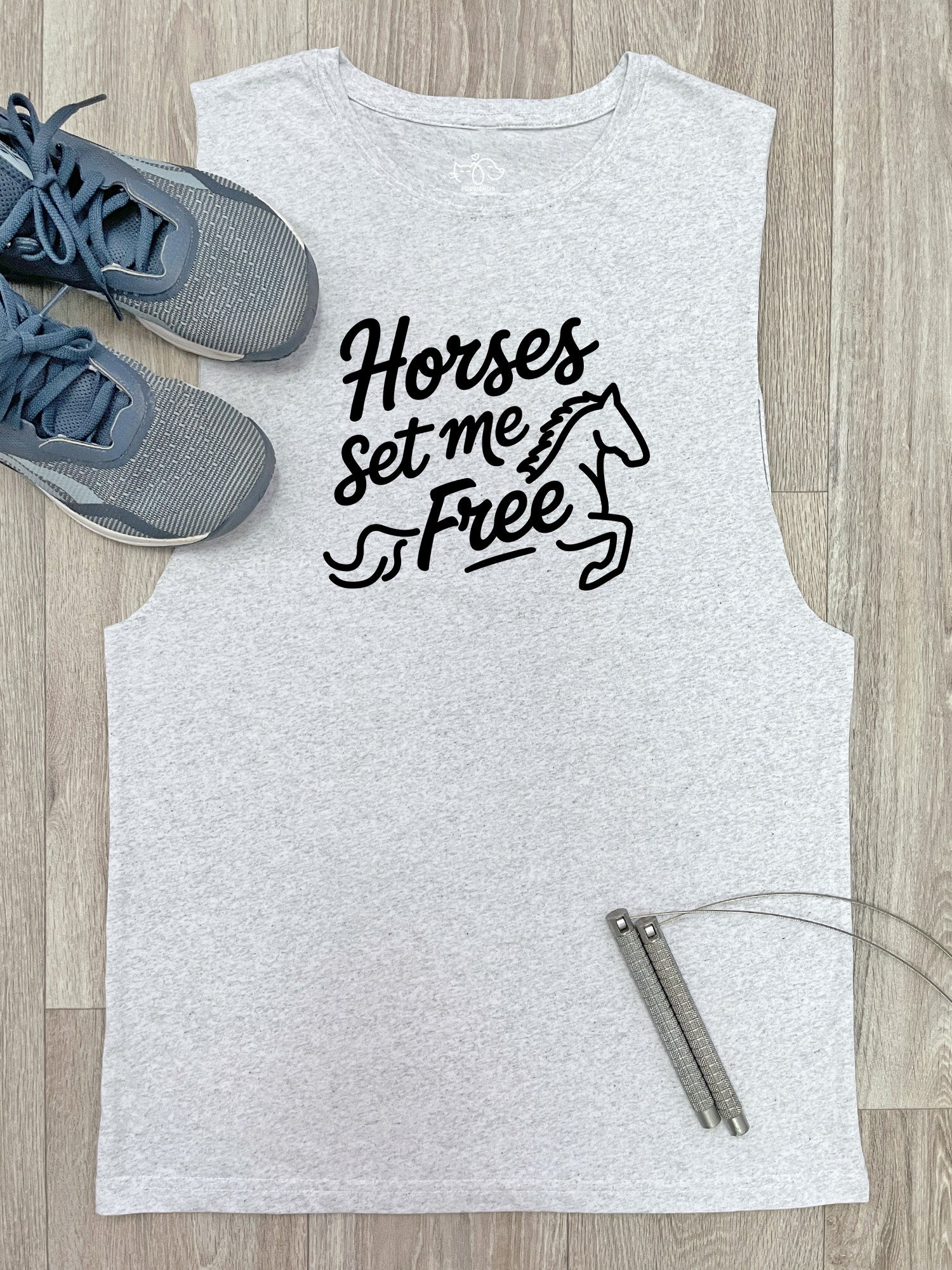 Horses Set Me Free Axel Drop Armhole Muscle Tank - Image 2