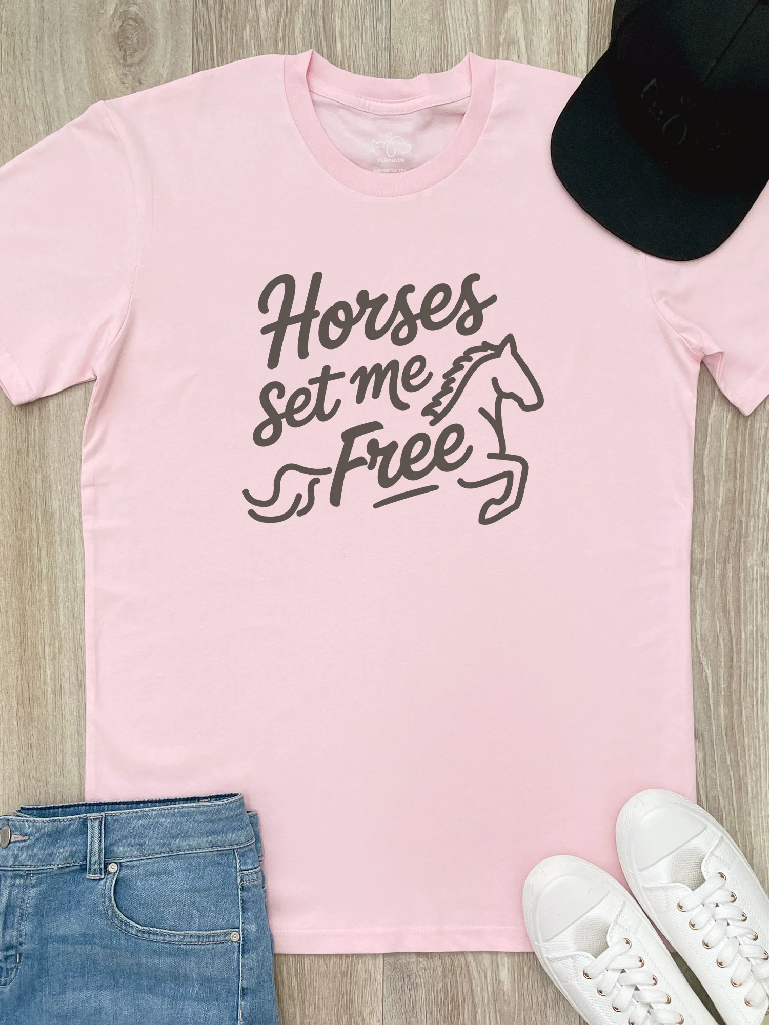 Horses Set Me Free Essential Unisex Tee - Image 7