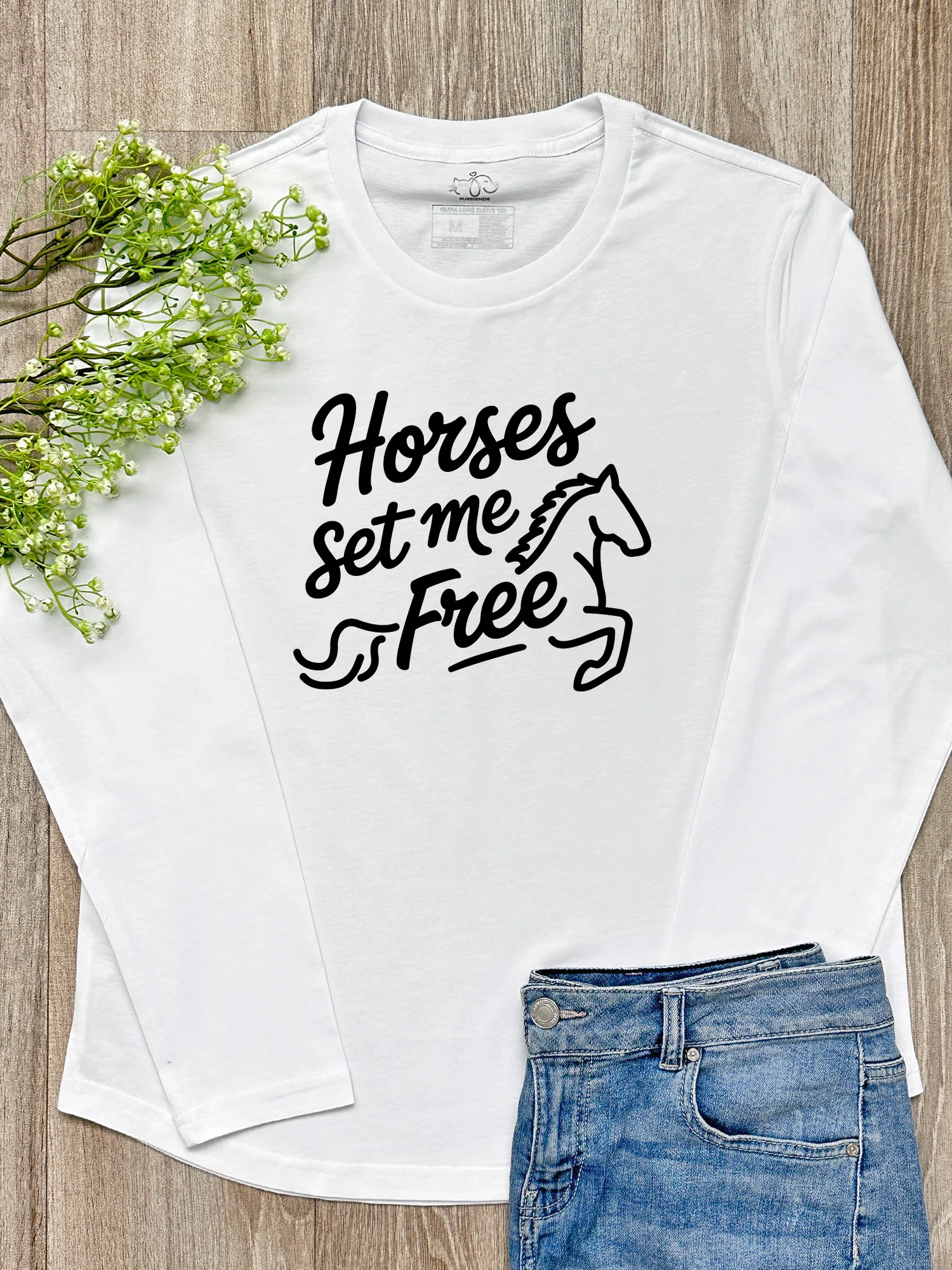 Horses Set Me Free Olivia Long Sleeve Tee - Image 3