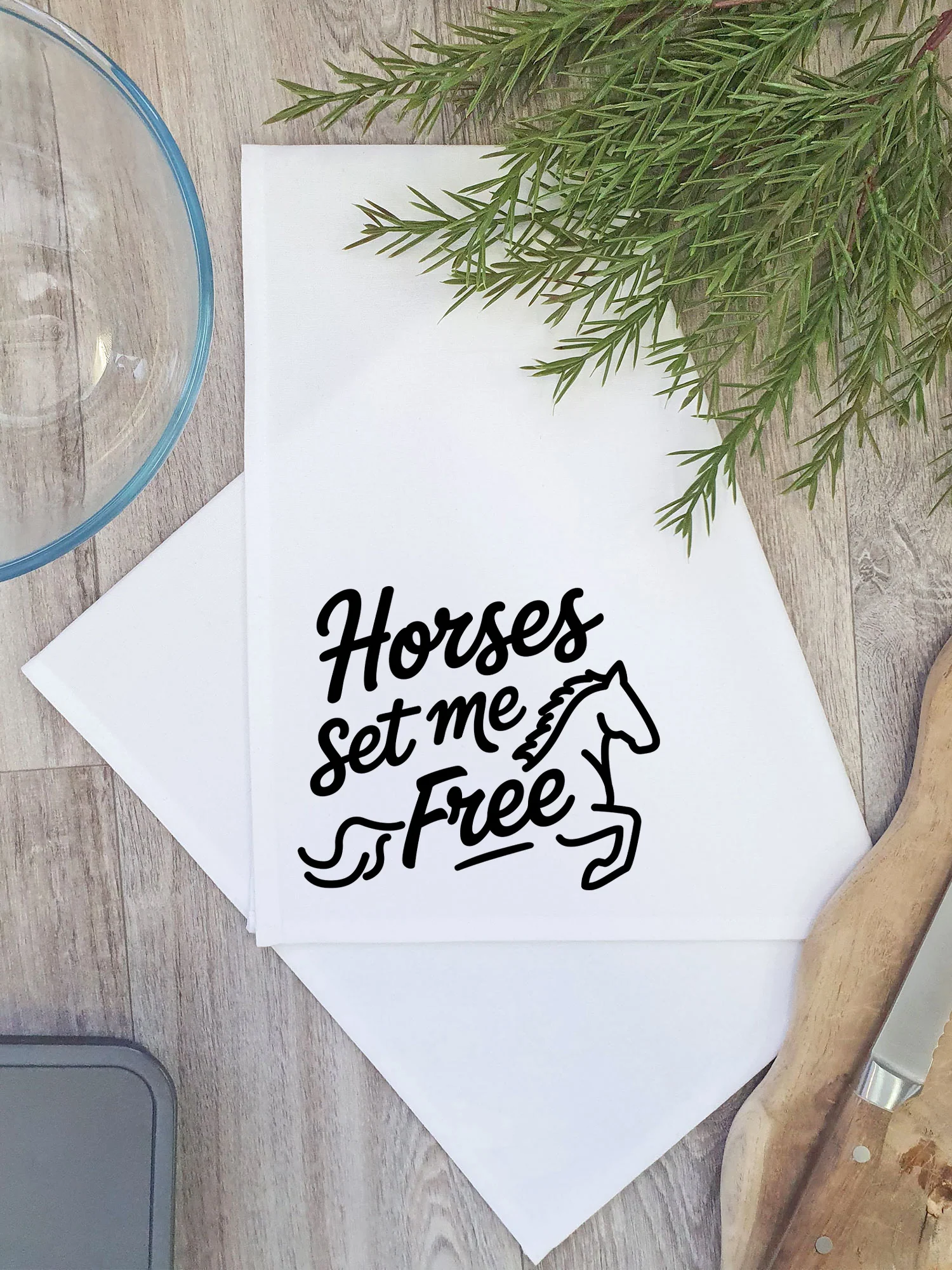 Horses Set Me Free Tea Towel - Image 2