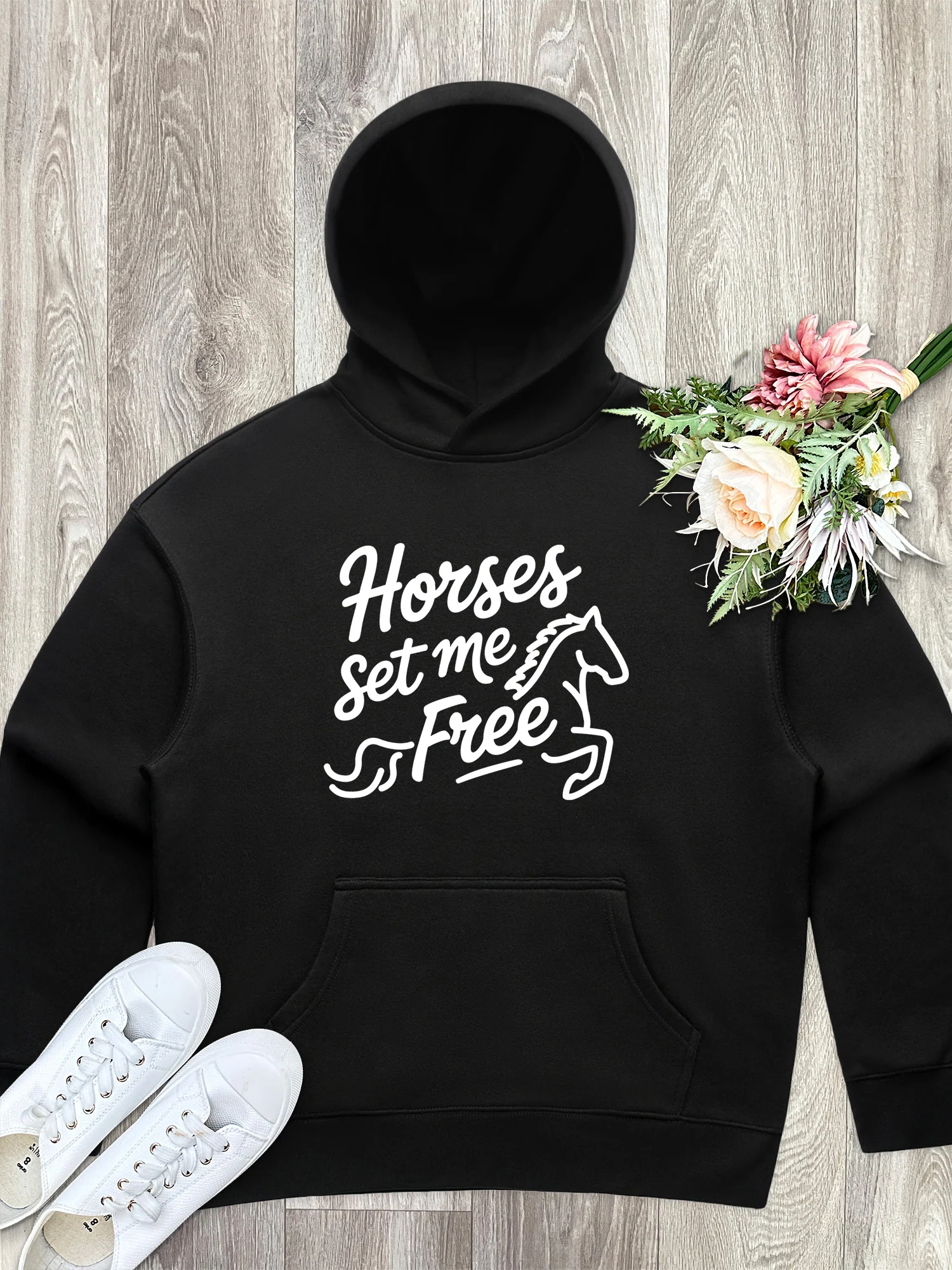 Horses Set Me Free Women's Comfort Hood - Image 3