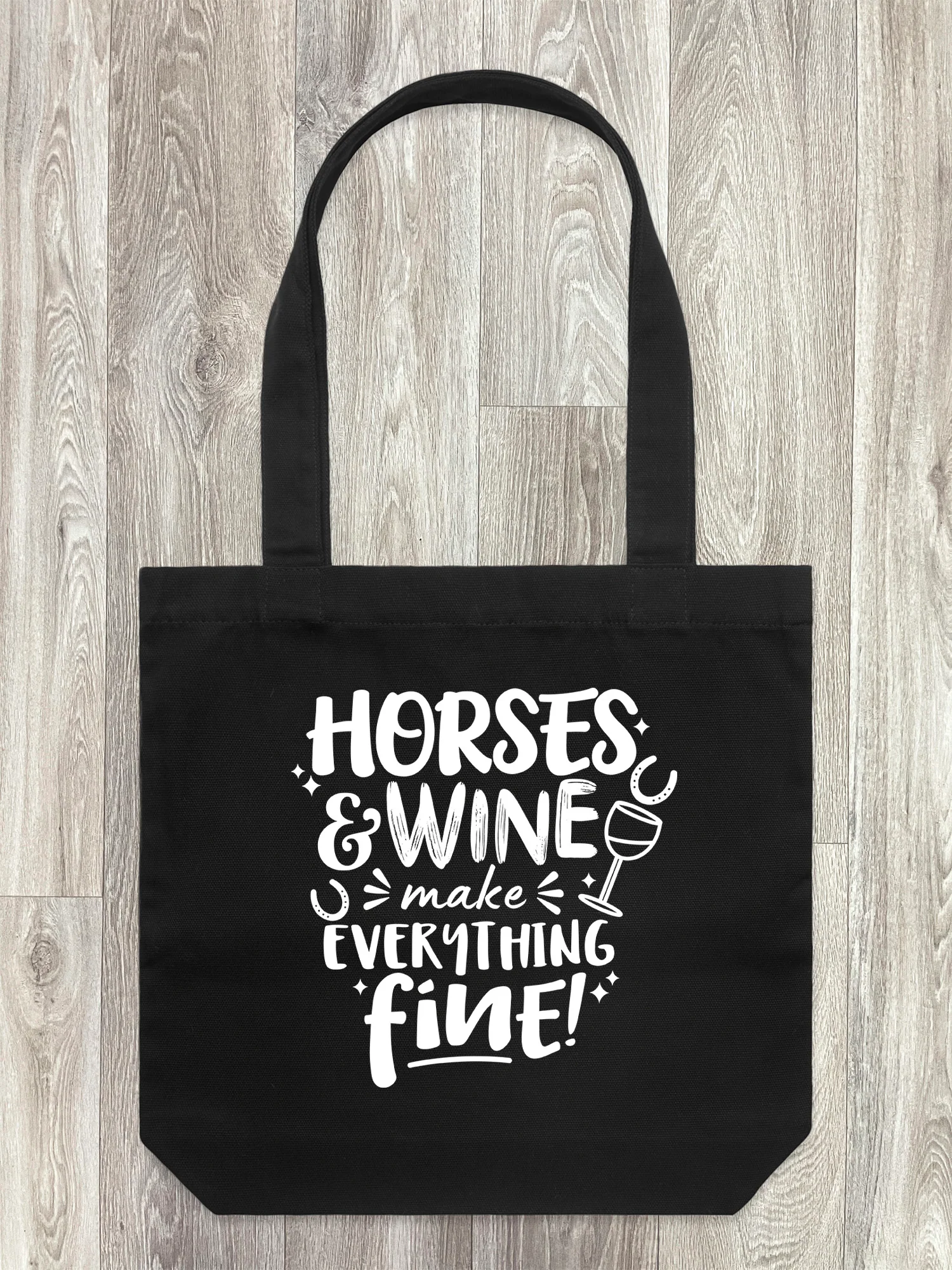 Horses & Wine Make Everything Fine Edith Tote Bag - Image 6