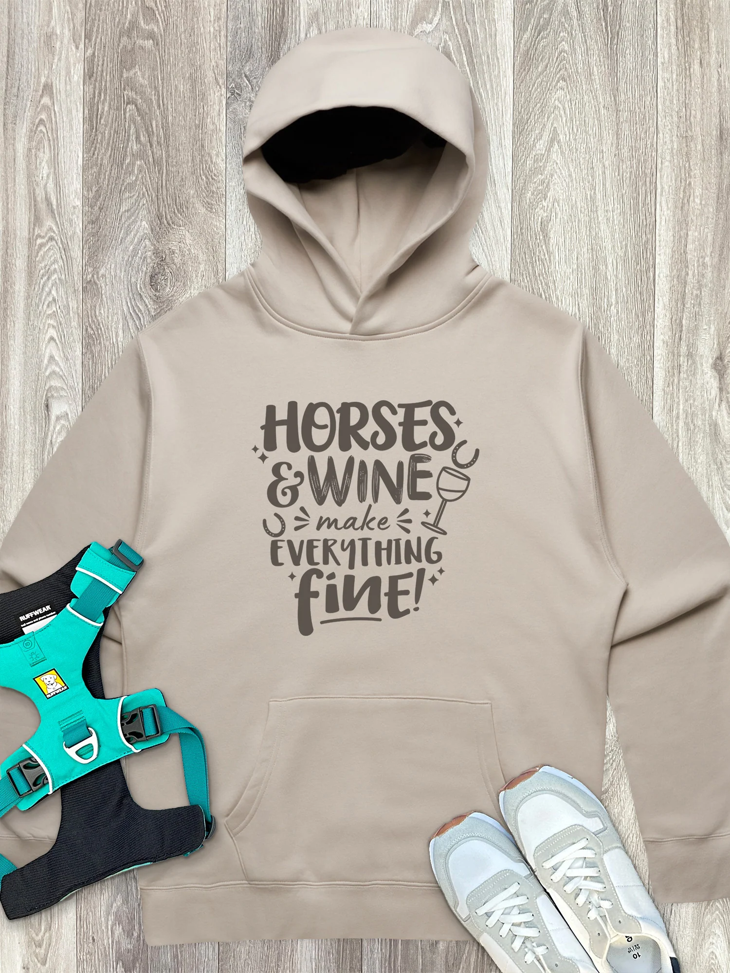 Horses & Wine Make Everything Fine Men's Comfort Hood - Image 6