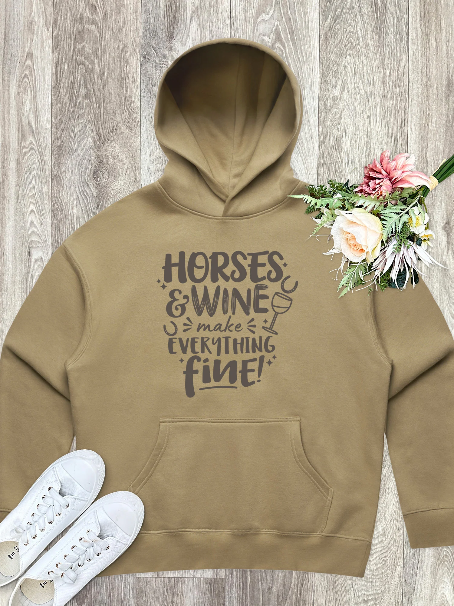 Horses & Wine Make Everything Fine Women's Comfort Hood - Image 4