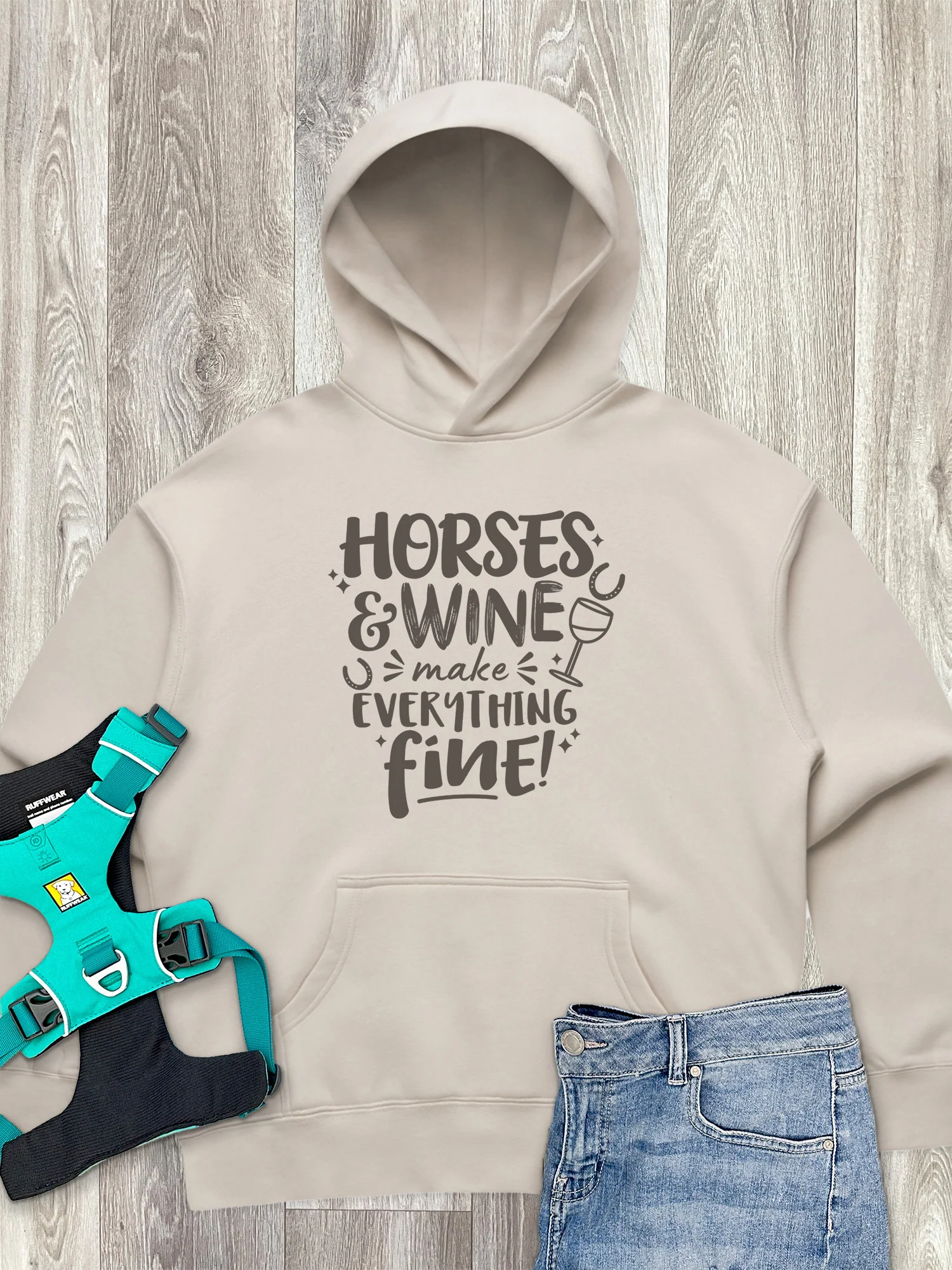 Horses & Wine Make Everything Fine Women's Comfort Hood - Image 5