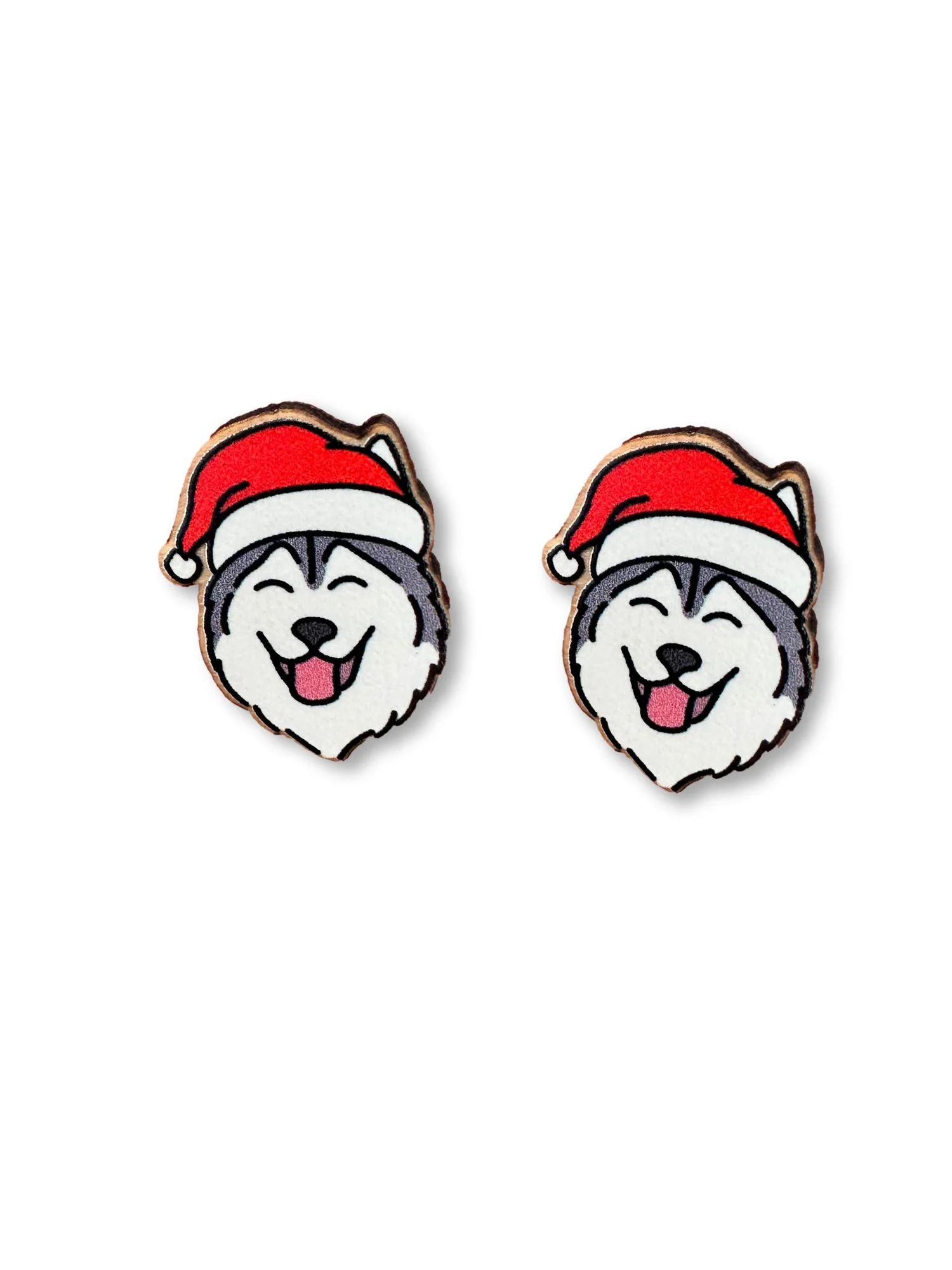 Husky Christmas Edition ColourPop Stud Earrings - Image 3
