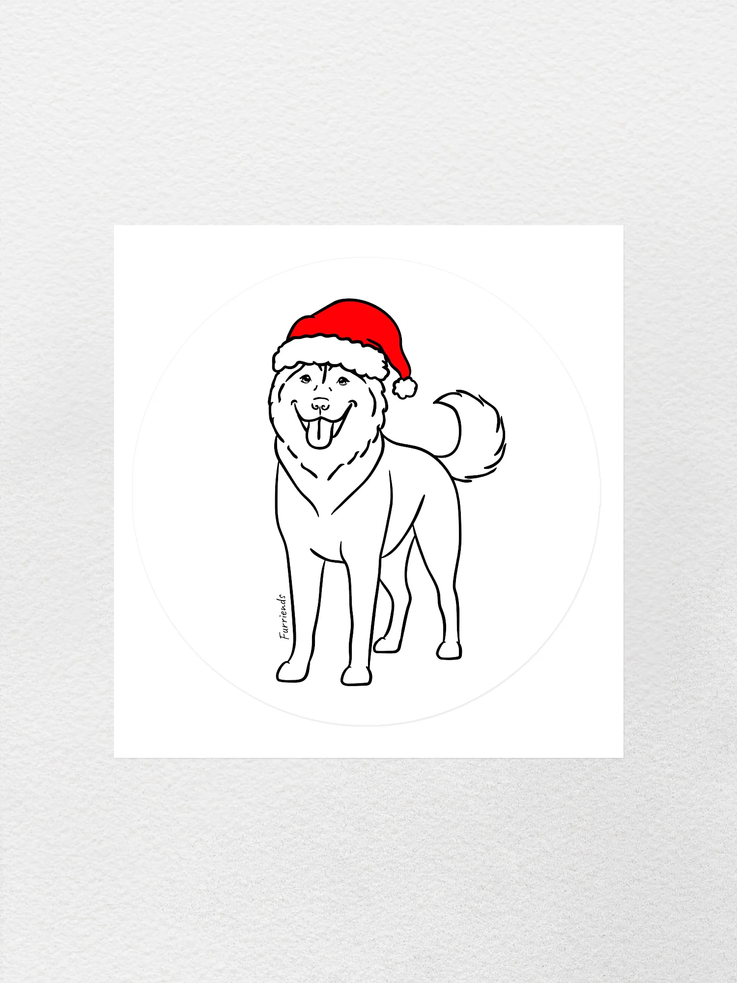 Husky Christmas Edition Sticker - Image 4
