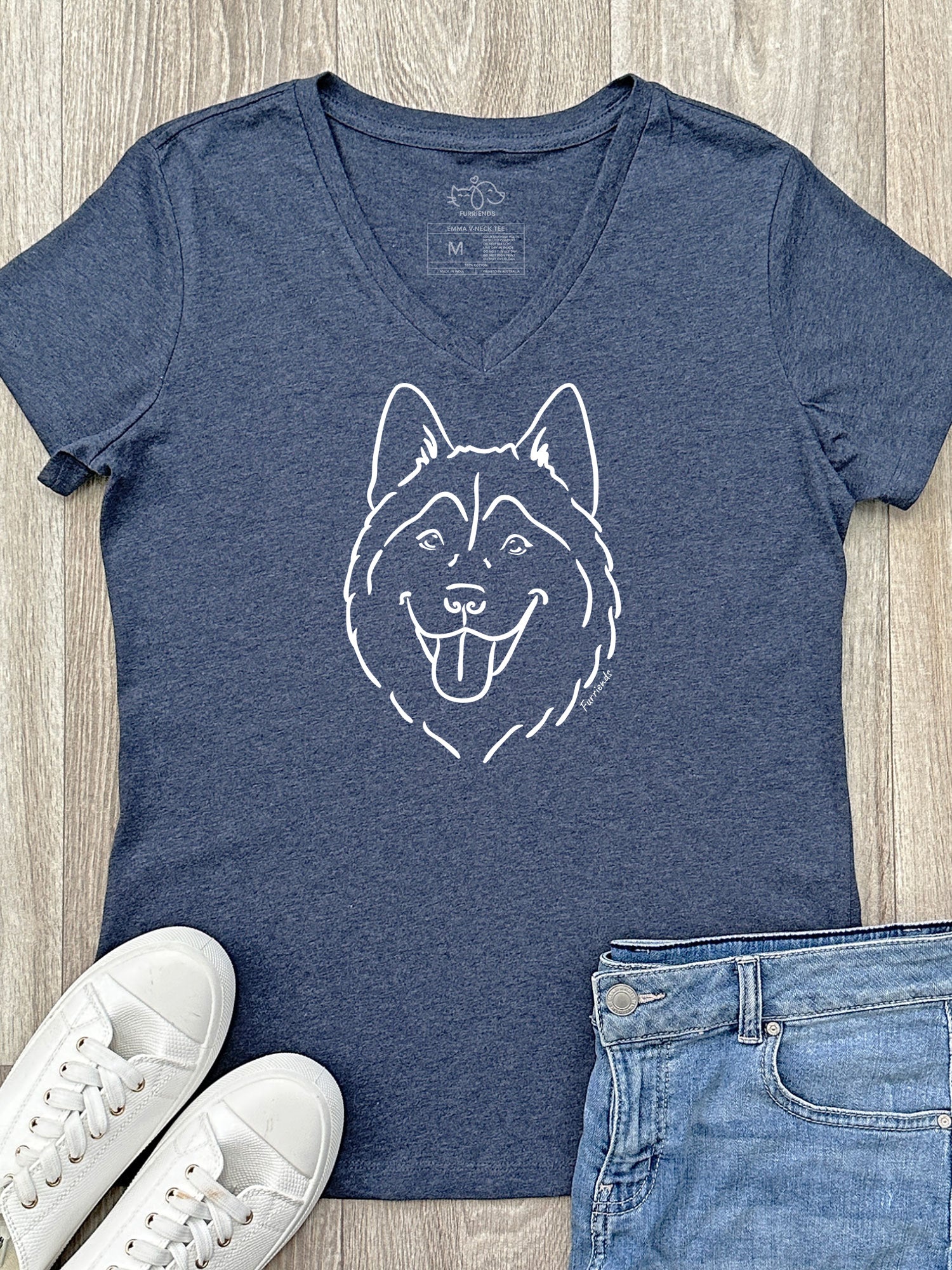 Husky Emma Women's V-Neck Tee - Image 4