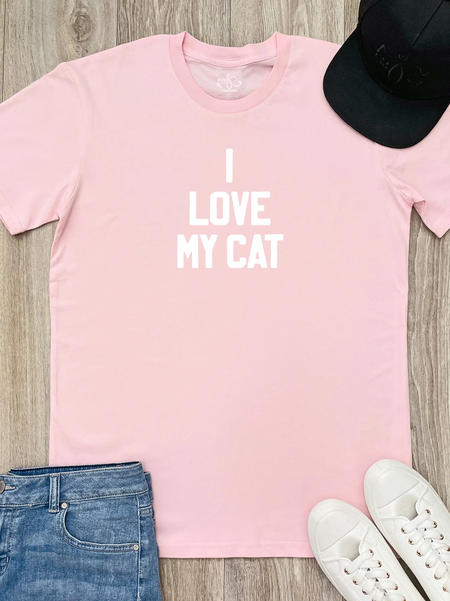 I Love My Cat Essential Unisex Tee - Image 4