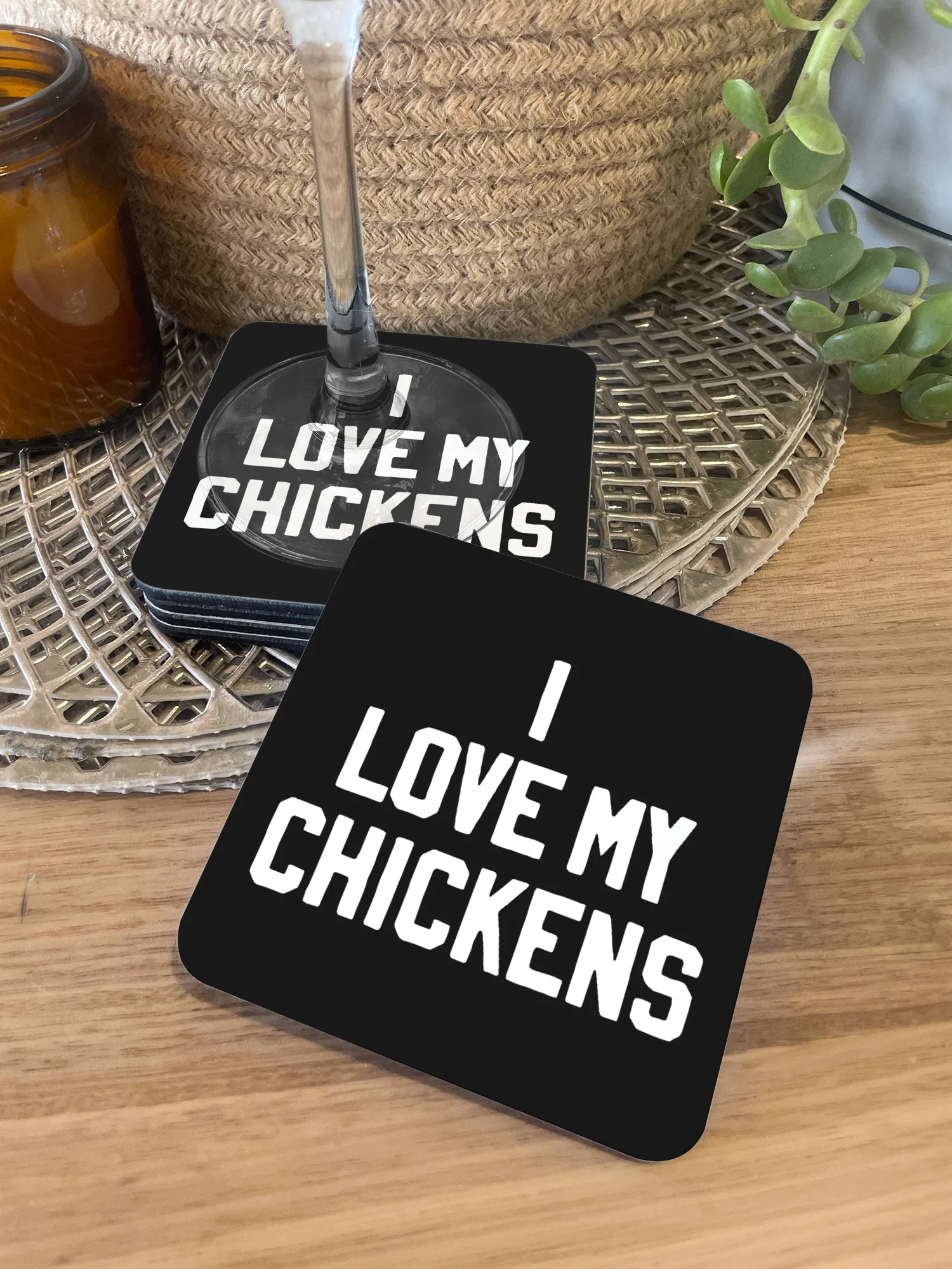 I Love My Chickens Coaster - Image 2