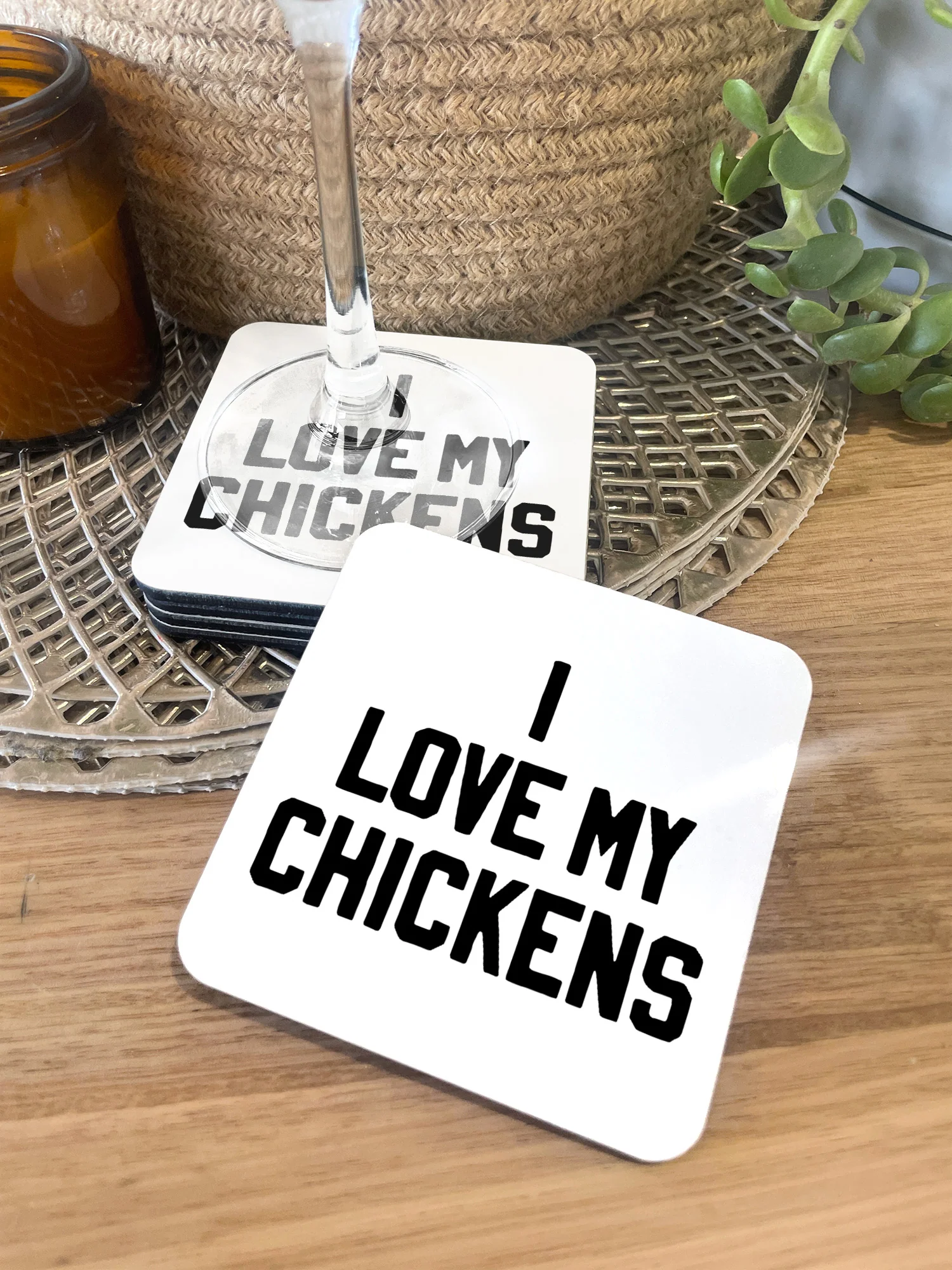 I Love My Chickens Coaster - Image 6