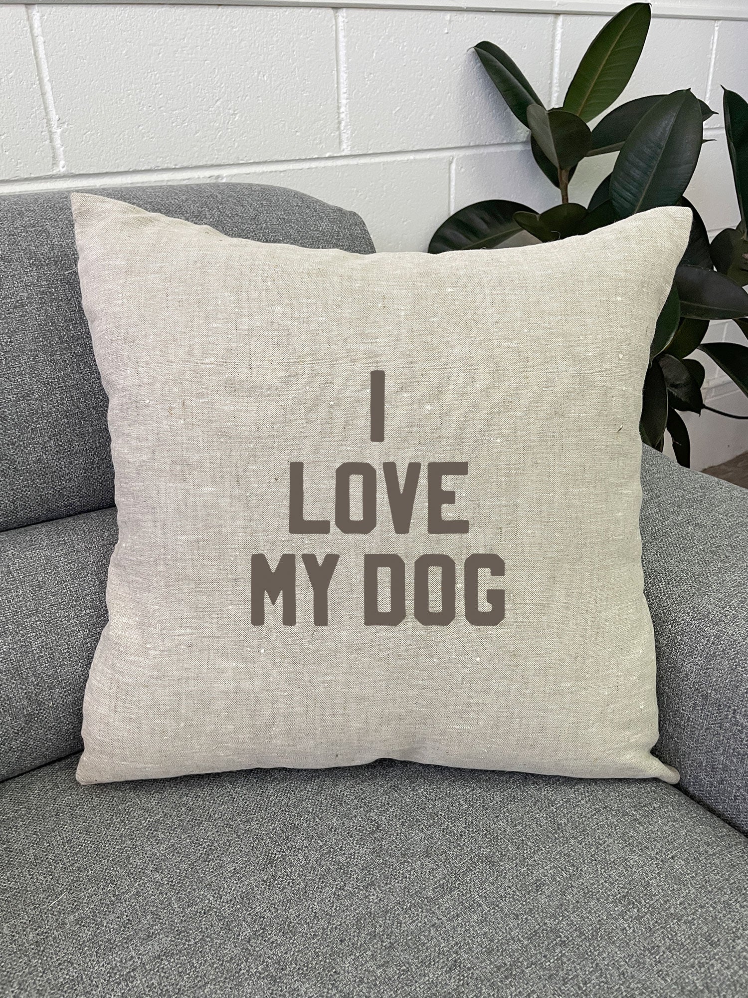 I Love My Dog Linen Cushion Cover - Image 3