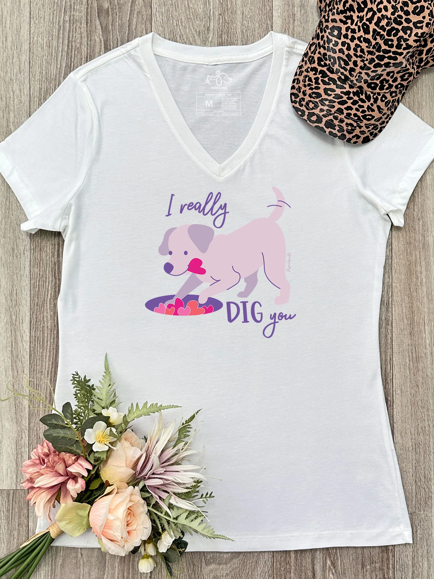 I Really Dig You Emma V-Neck Tee - Image 3