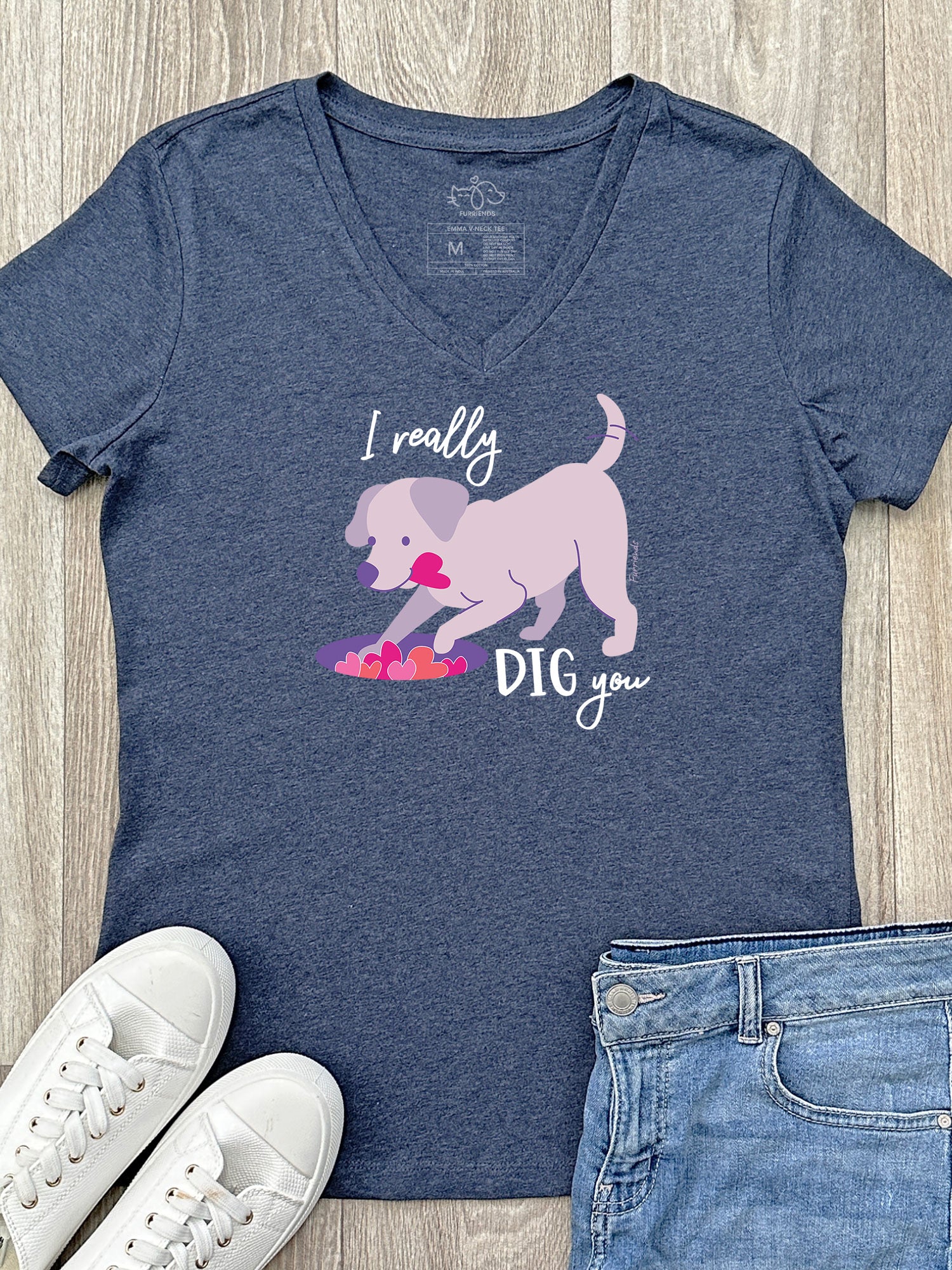 I Really Dig You Emma V-Neck Tee - Image 4